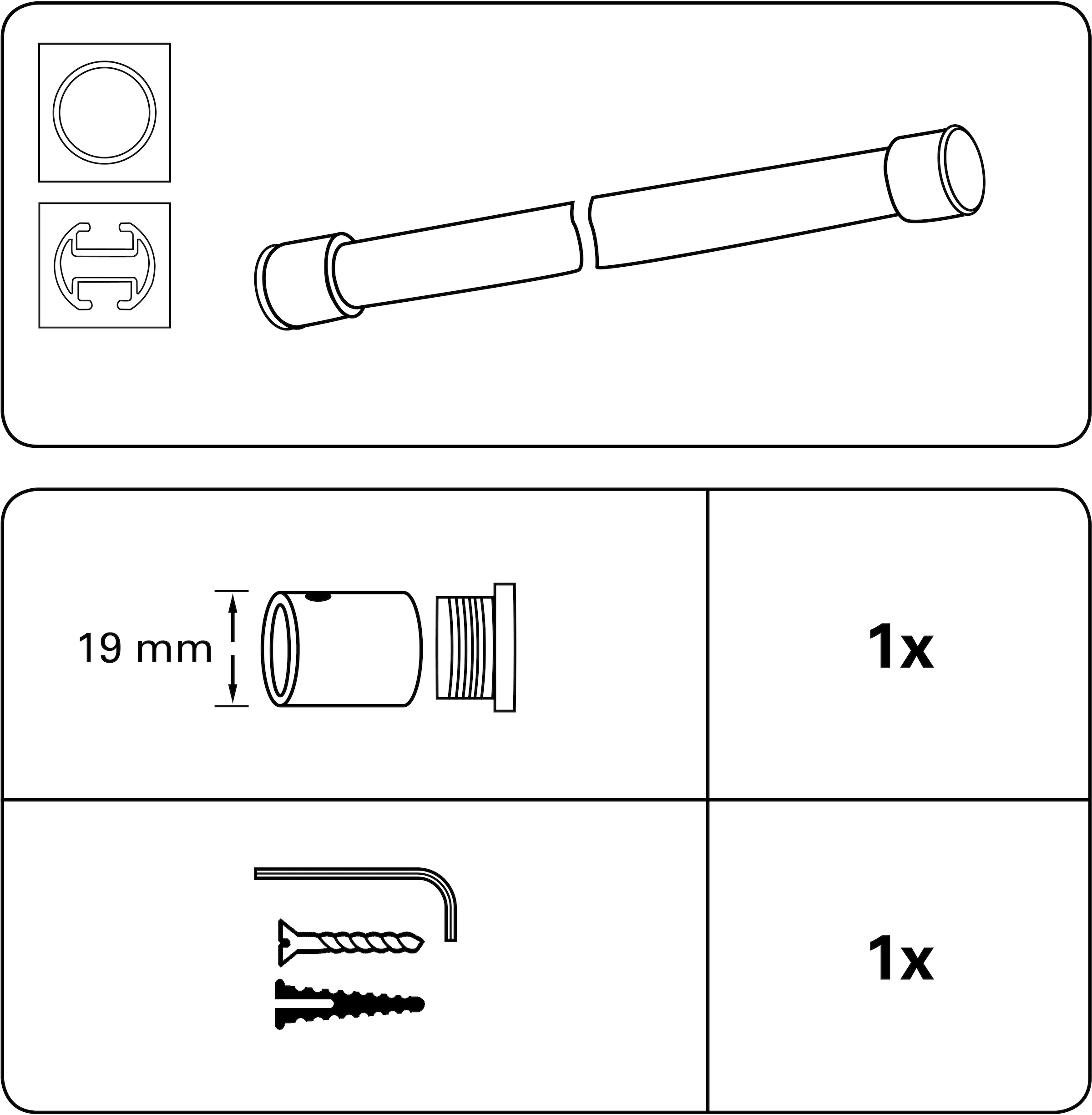 GARDINIA Gardinenstangenhalter »Wandlager Kira« Serie Gardinenstange Kira