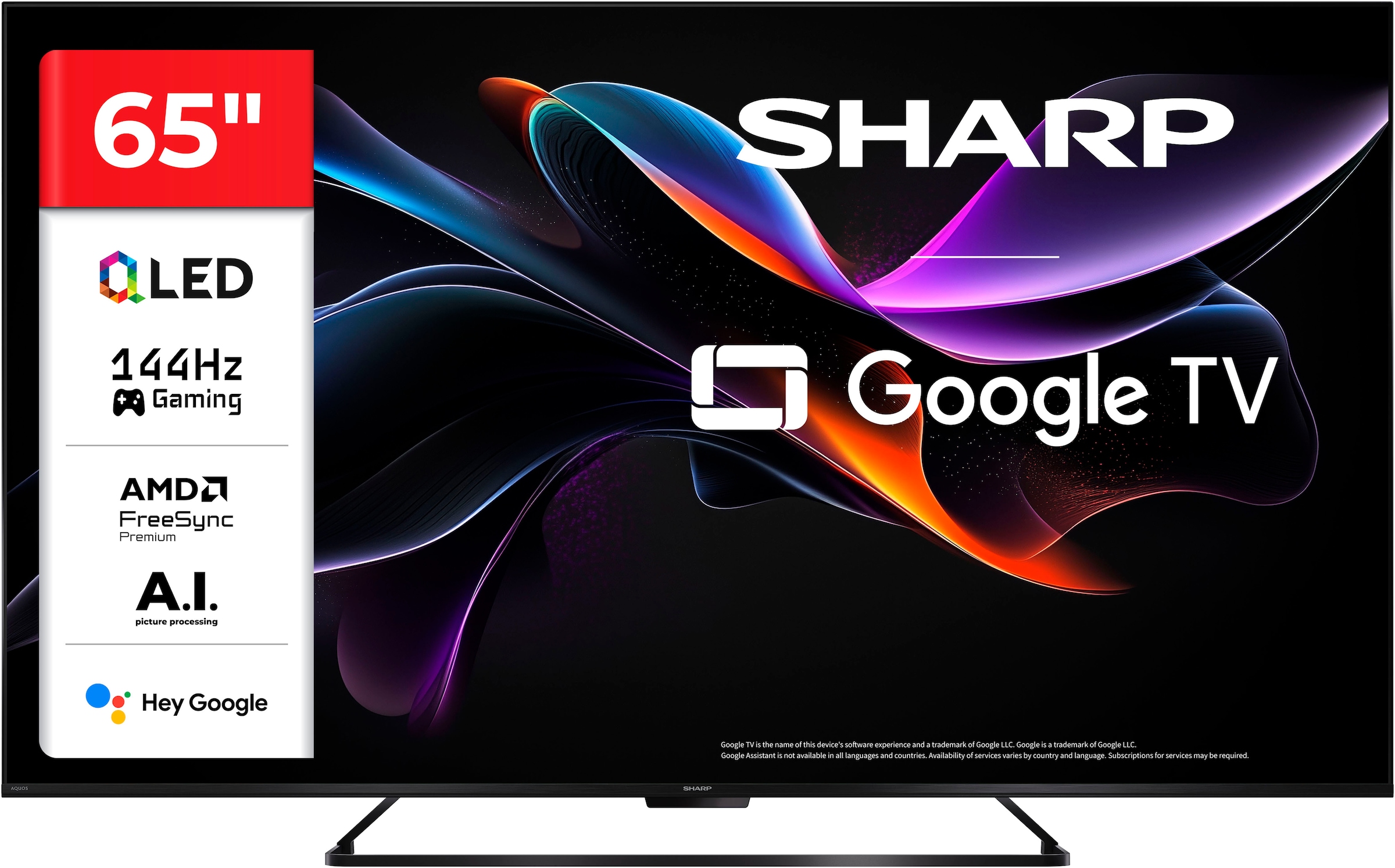 Sharp QLED-Fernseher »4T-C65HRx« 164 cm/65 ′′ Smart-TV, Größe 65 ′′
