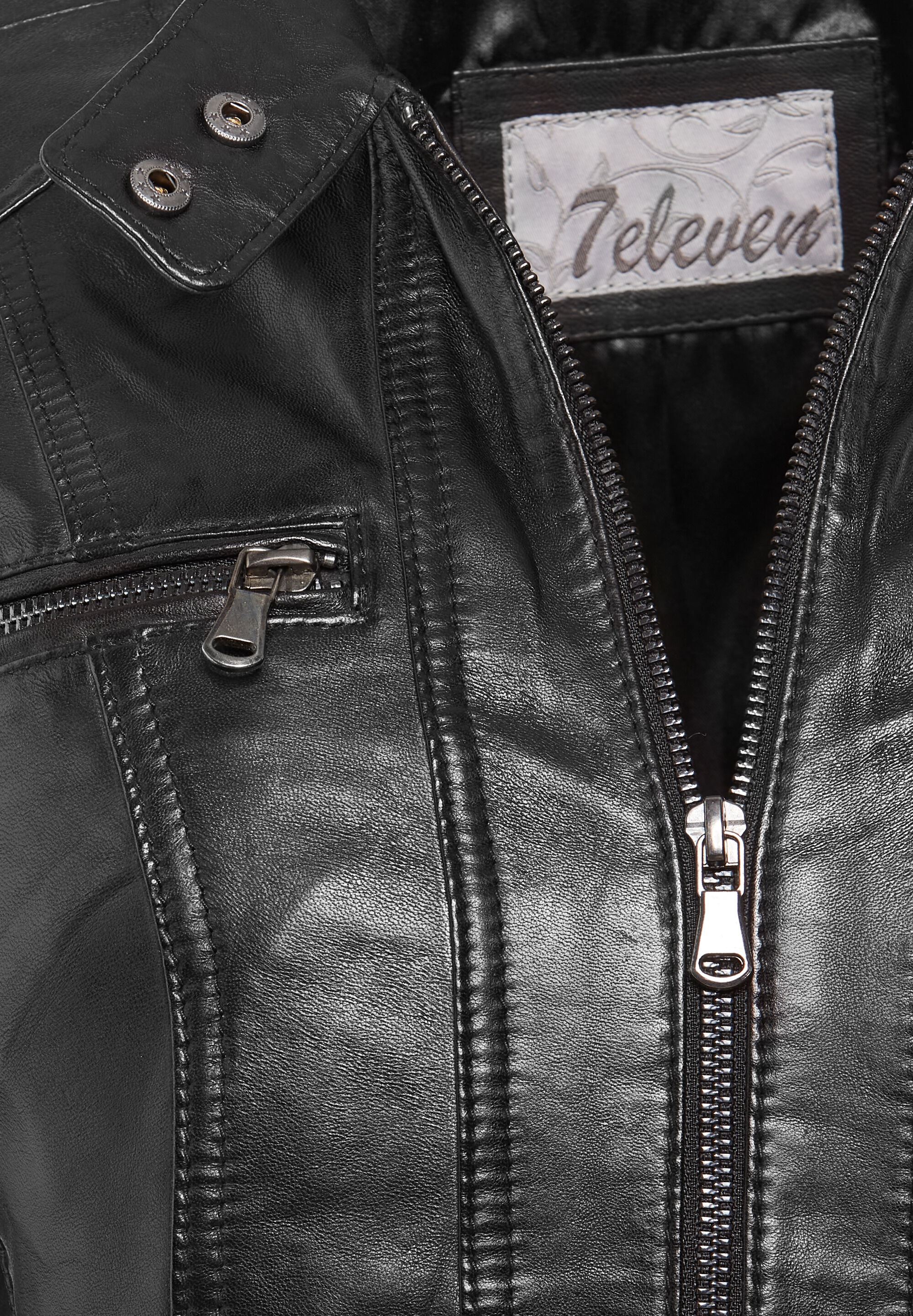 7eleven Bikerjacke »SECATIA« ohne Kapuze mit Ziernähten