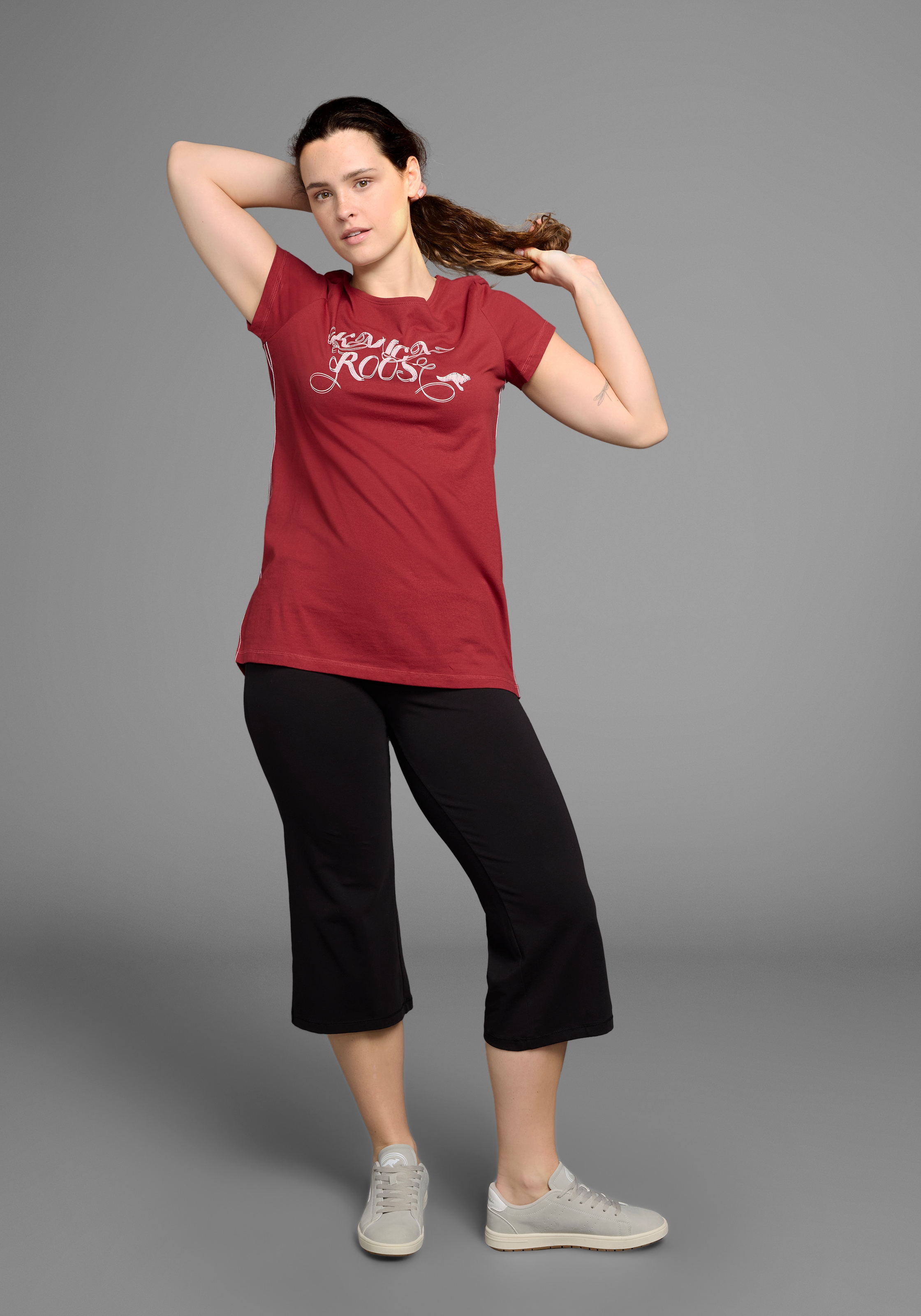 KangaROOS Longshirt, (Packung, 2 tlg., 2er-Pack), Kurzarm, figurumschmeichelnde Passform
