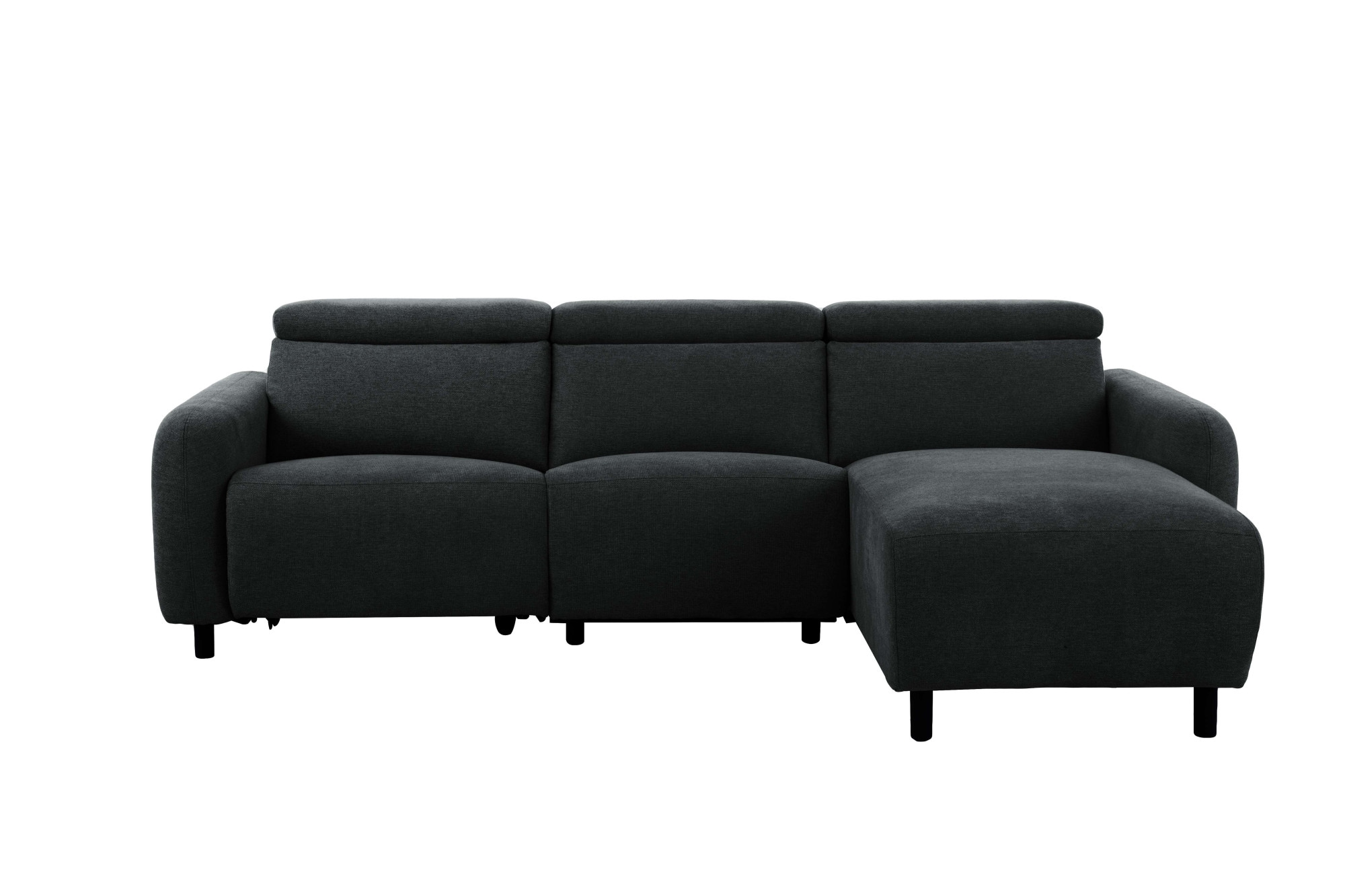 Home affaire Ecksofa »SKAANE Struktur, L-Form, 274 cm, manuelle u. elektrische Funktion,«, rundes Design, Kopfteilverstellung, Federkernpolsterung