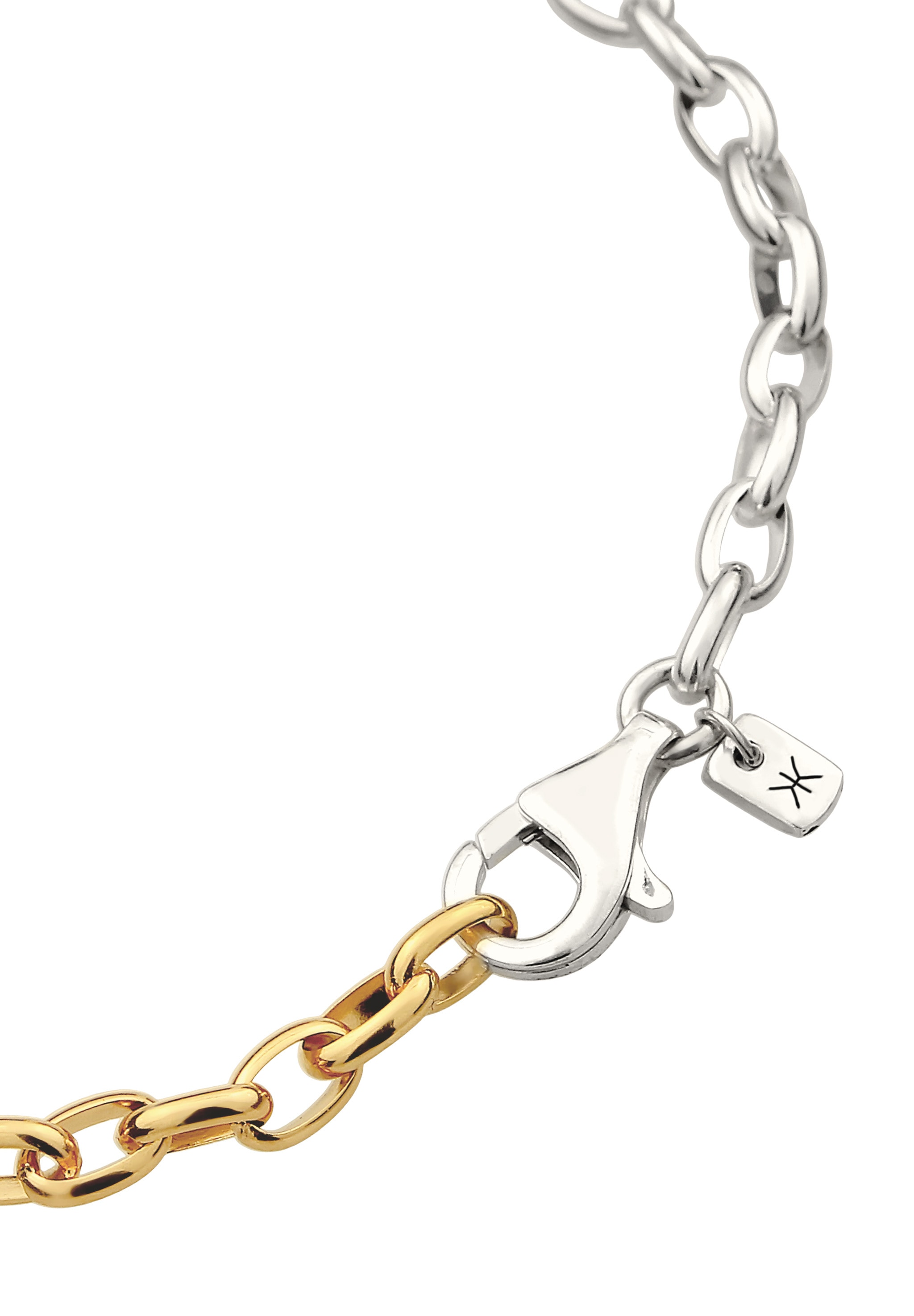 Kuzzoi Armkette »Armband Gliederkette Bicolor 925 Sterling Silber, mit Kristallen von Swarovski®«