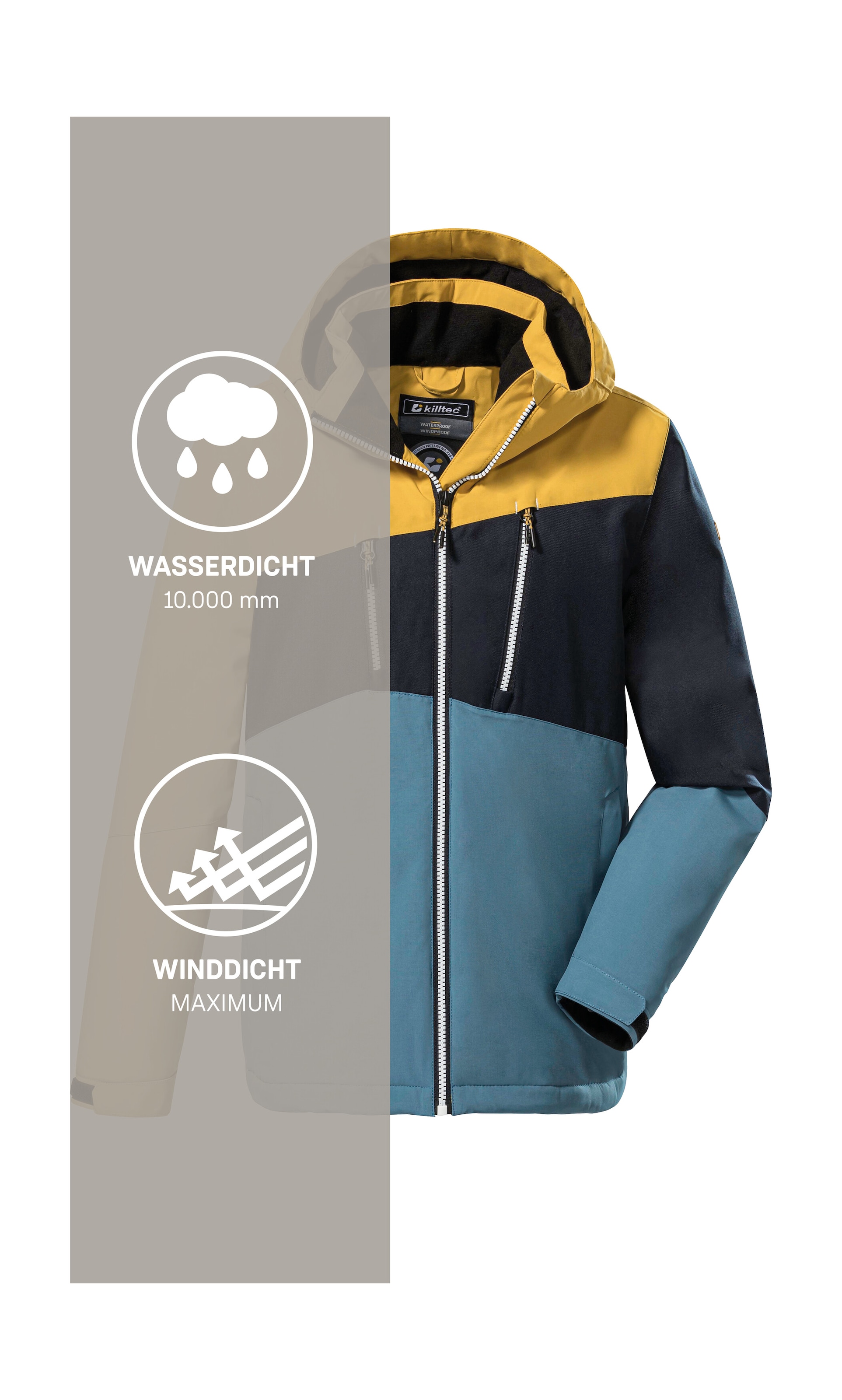 Killtec Outdoorjacke »KOW 204 BYS JCKT« Wasserdichte, atmungsaktive Winterjacke mit verstellbarer Kapuze