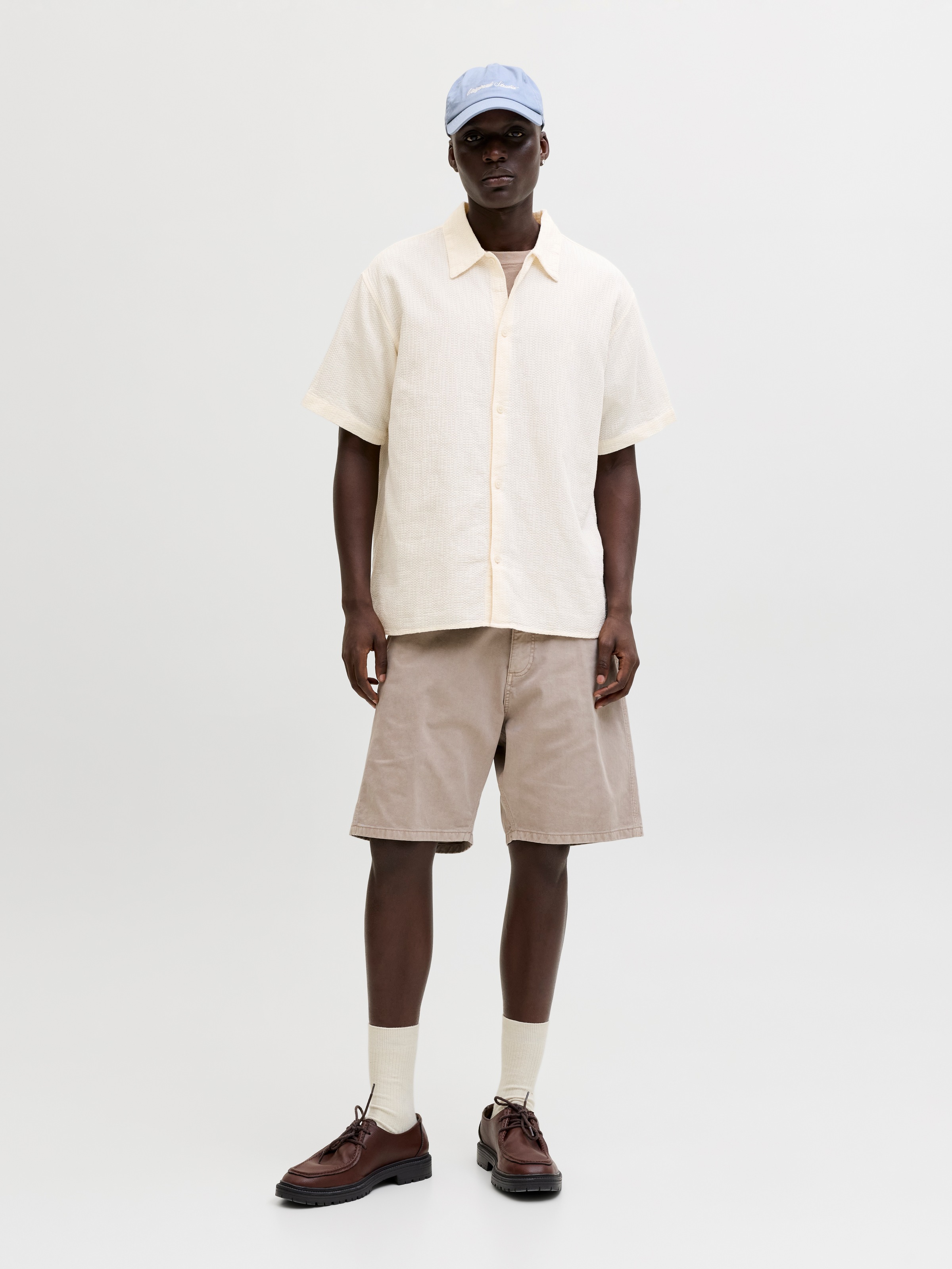 Jack & Jones Kurzarmhemd »JORMONTAUK WAVY TEXTURE SHIRT SS SN« Baumwolle, relaxed fit