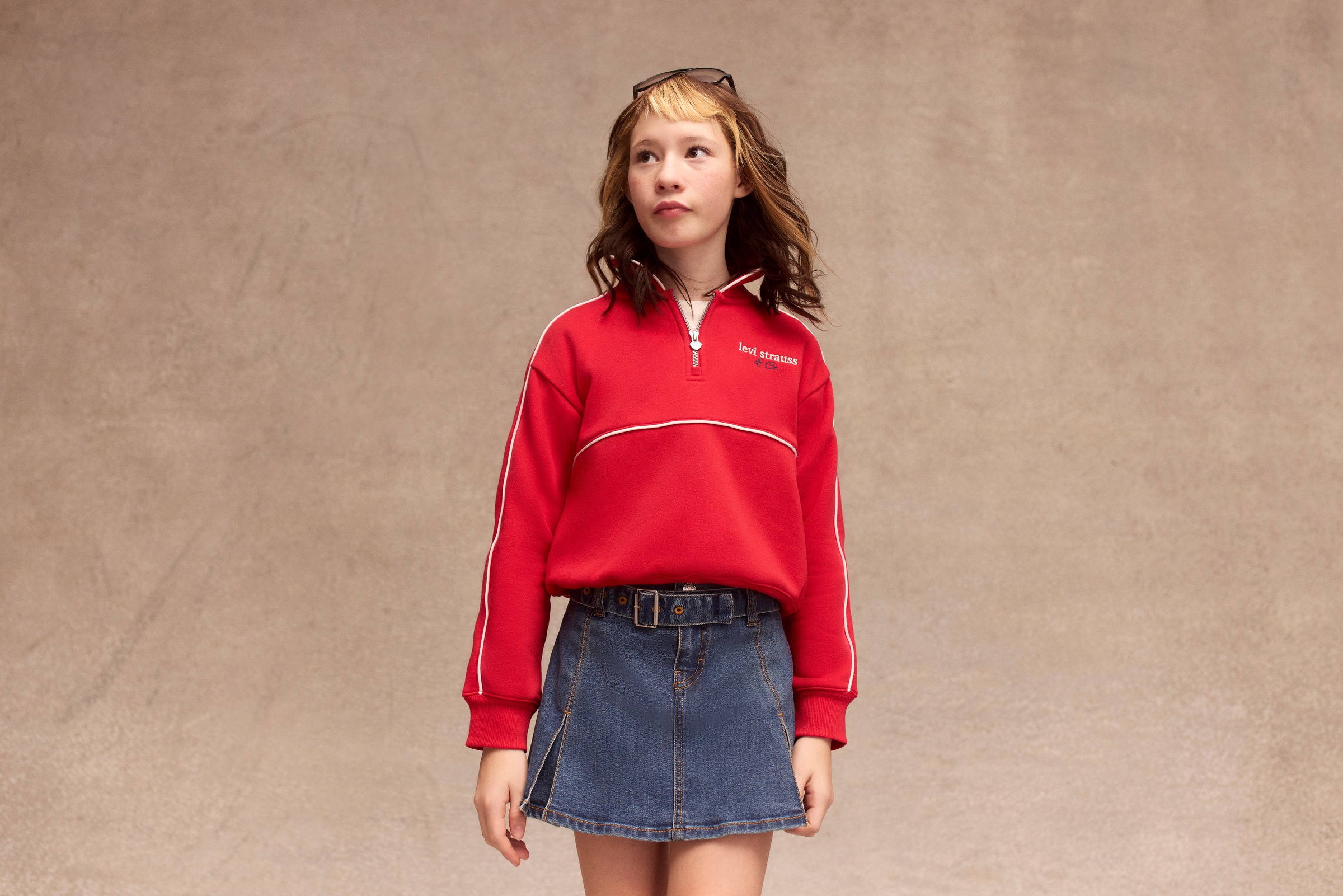 Levi's® Kids Jeansrock »LVG PLEATED SKORT W BELT« Denim-Rock-Shorts mit Jeans-Gürtel - für Girls