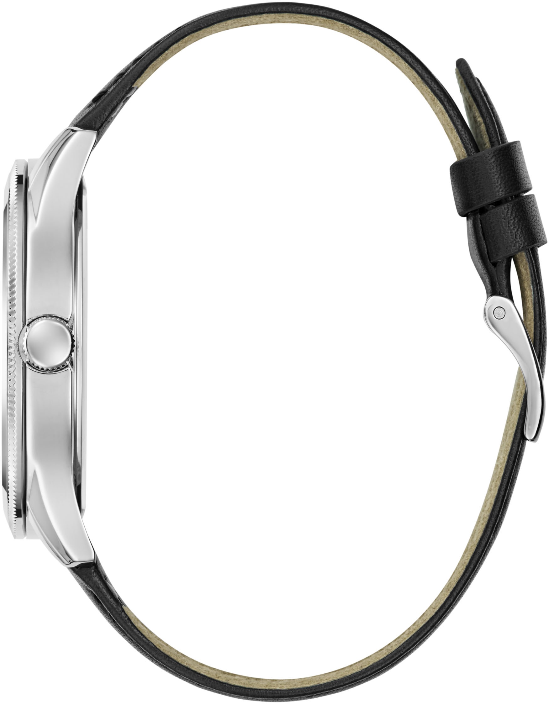 Guess Quarzuhr »DEX« Armbanduhr, Herrenuhr, Silikonarmband, Lederarmband, Mineralglas