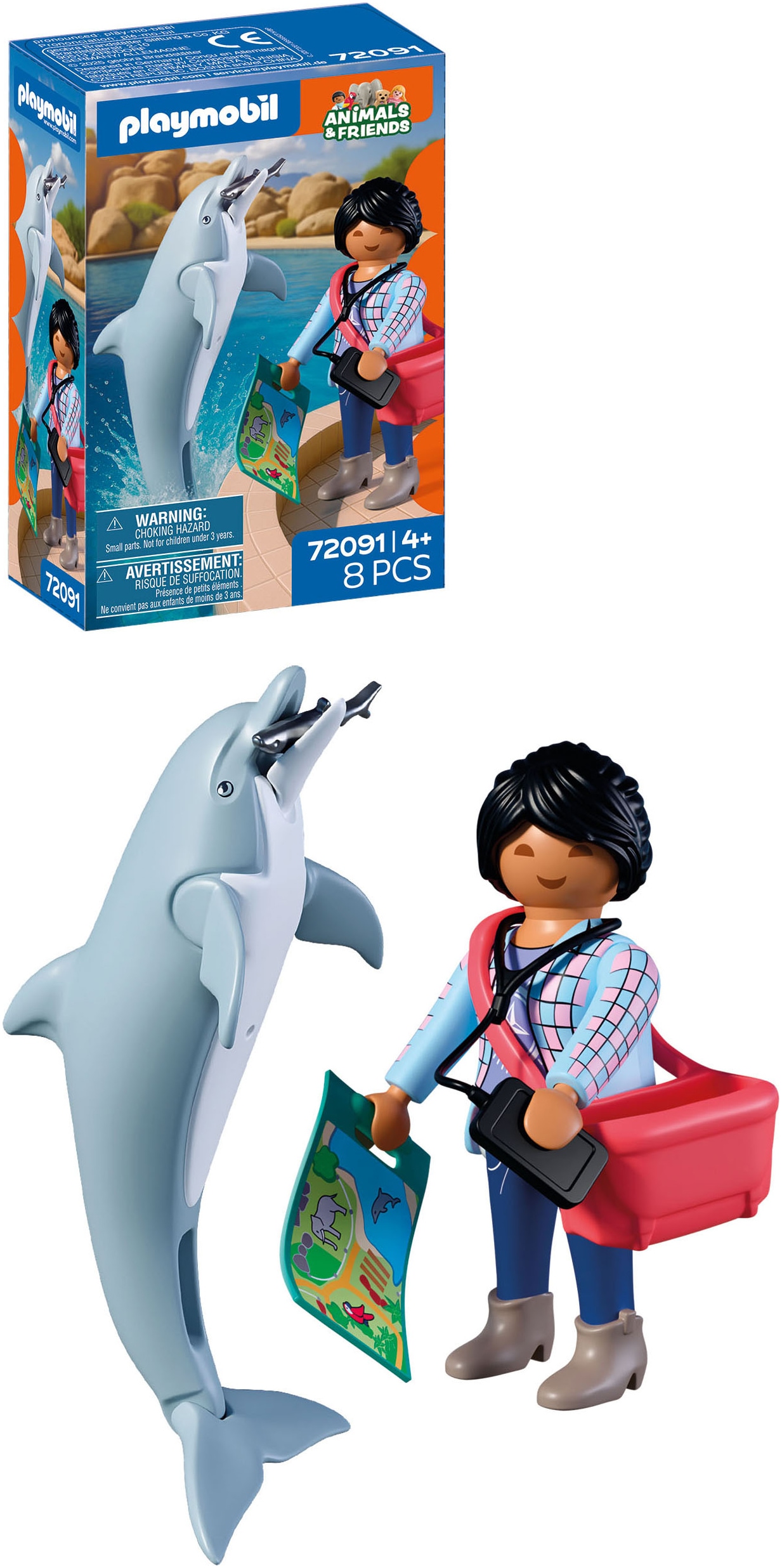 Playmobil® Konstruktions-Spielset »Zoo: Delfin und Besucherin (72091), Animals & Friends« Made in Europe