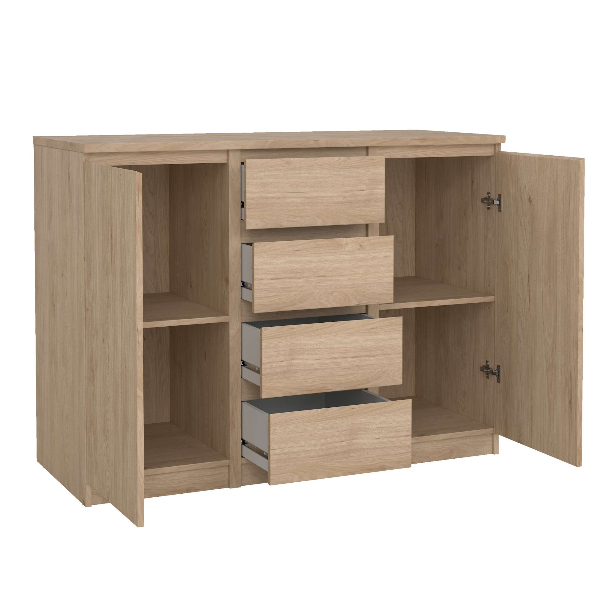 INOSIGN Kommode »Naia, Sideboard, 4 Schubladen, 2 Türen, Aufbewahrung, grifflose Front« Mit Einlegeböden, modern, skandinavisches Design, in mehrere Farben