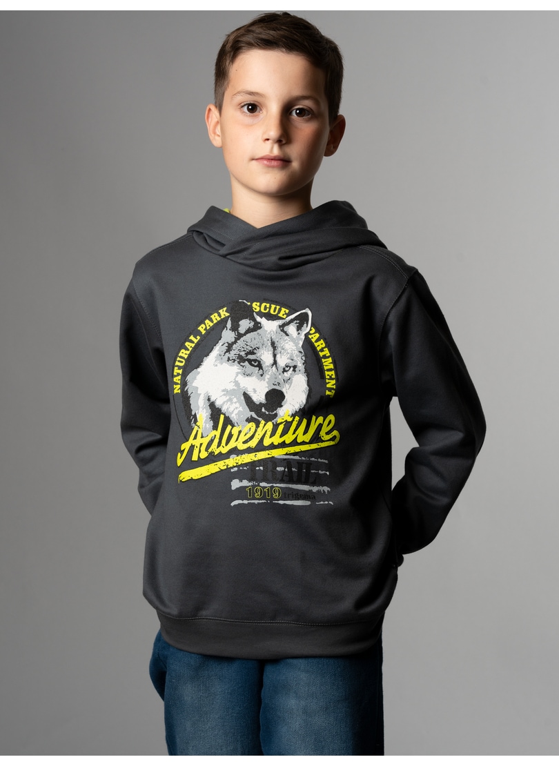 Trigema Sweatshirt »TRIGEMA Hoodie mit großem Wolf-Print«