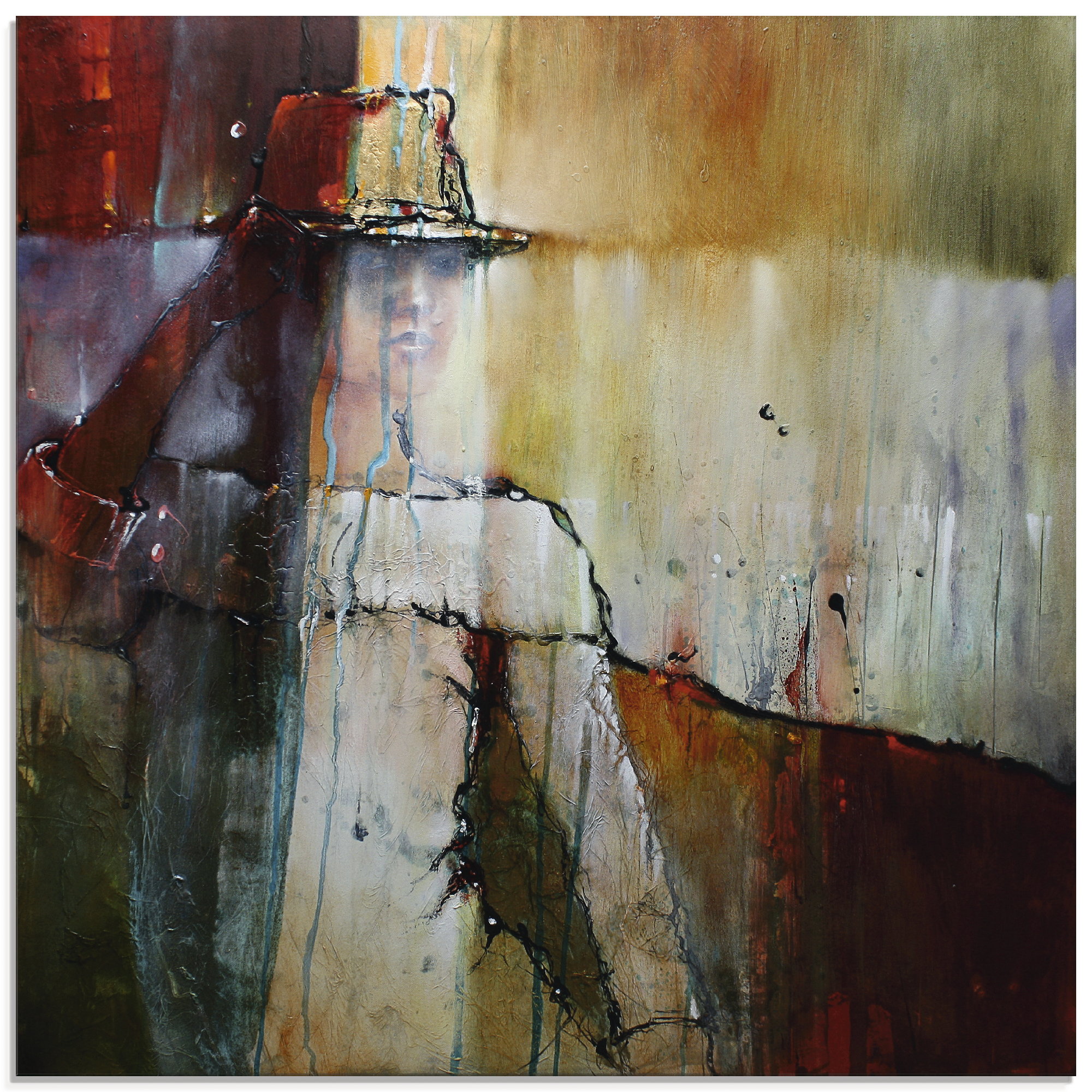 Artland Glasbild »Elena mit Hut«, Frau, (1 St.)