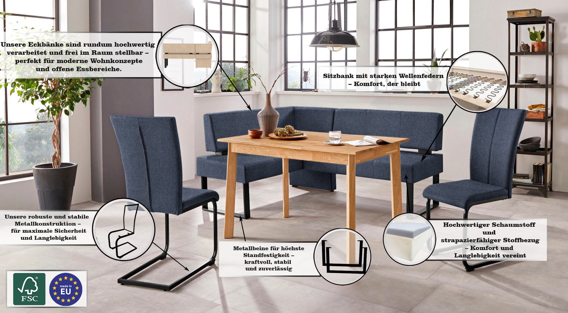 Home affaire Freischwinger »Oliver«, (Set), 2 St., Microfaser, Stuhl belastbar bis 120 Kg