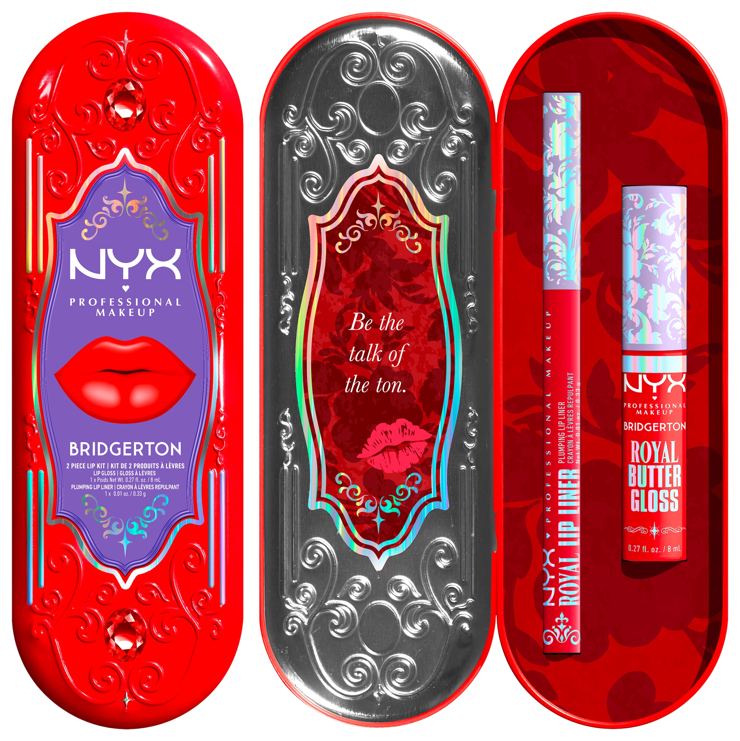 NYX PROFESSIONAL MAKEUP Schmink-Set »BRIDGERTON ROYAL TREASURES LIP KIT« Royal Butter Gloss und Royal Lip Liner