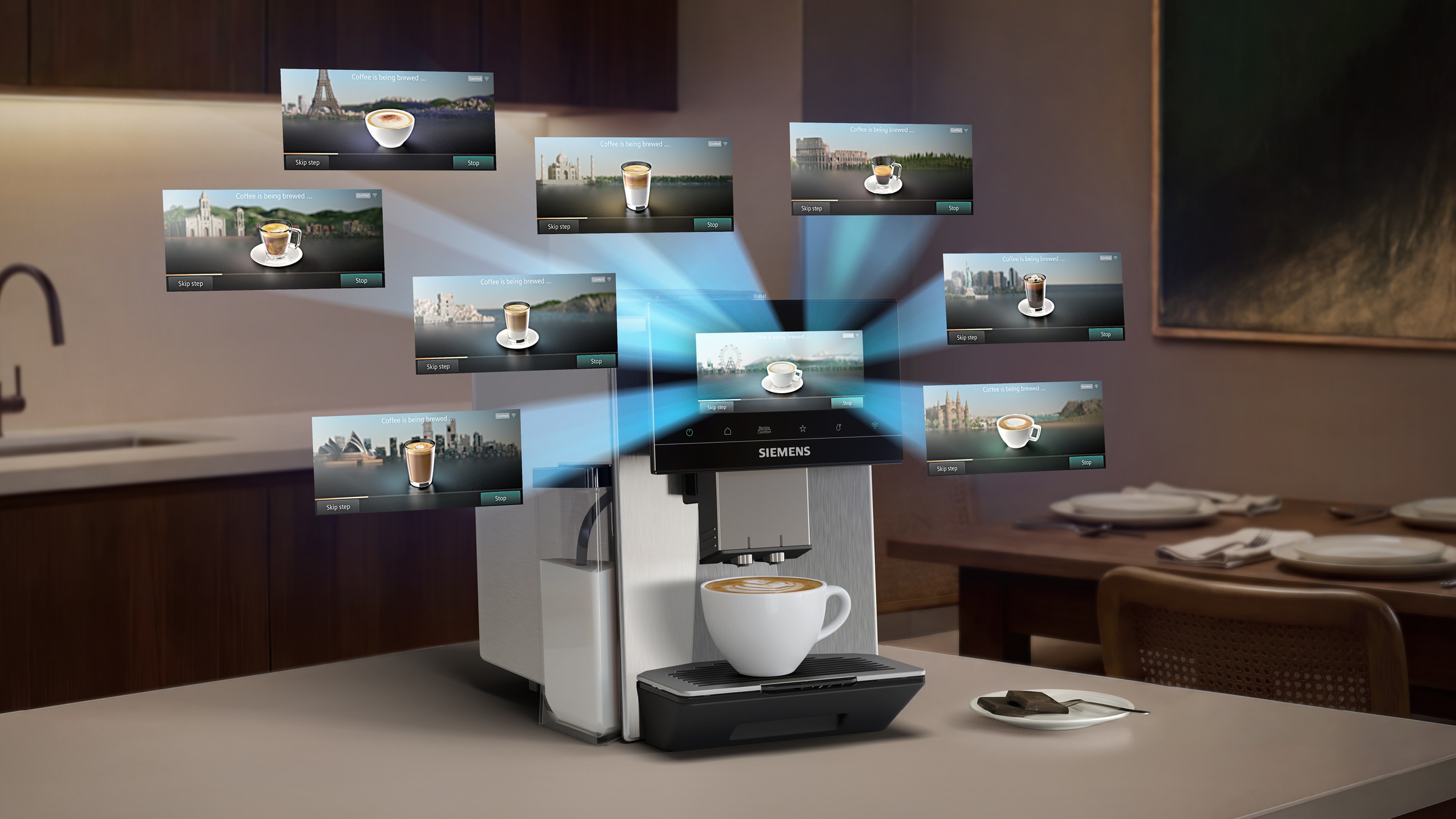 SIEMENS Kaffeevollautomat »TQ927E03« farbiges 6.8'' TFT-Display, individuelle Aromaeinstellung, Edelstahl