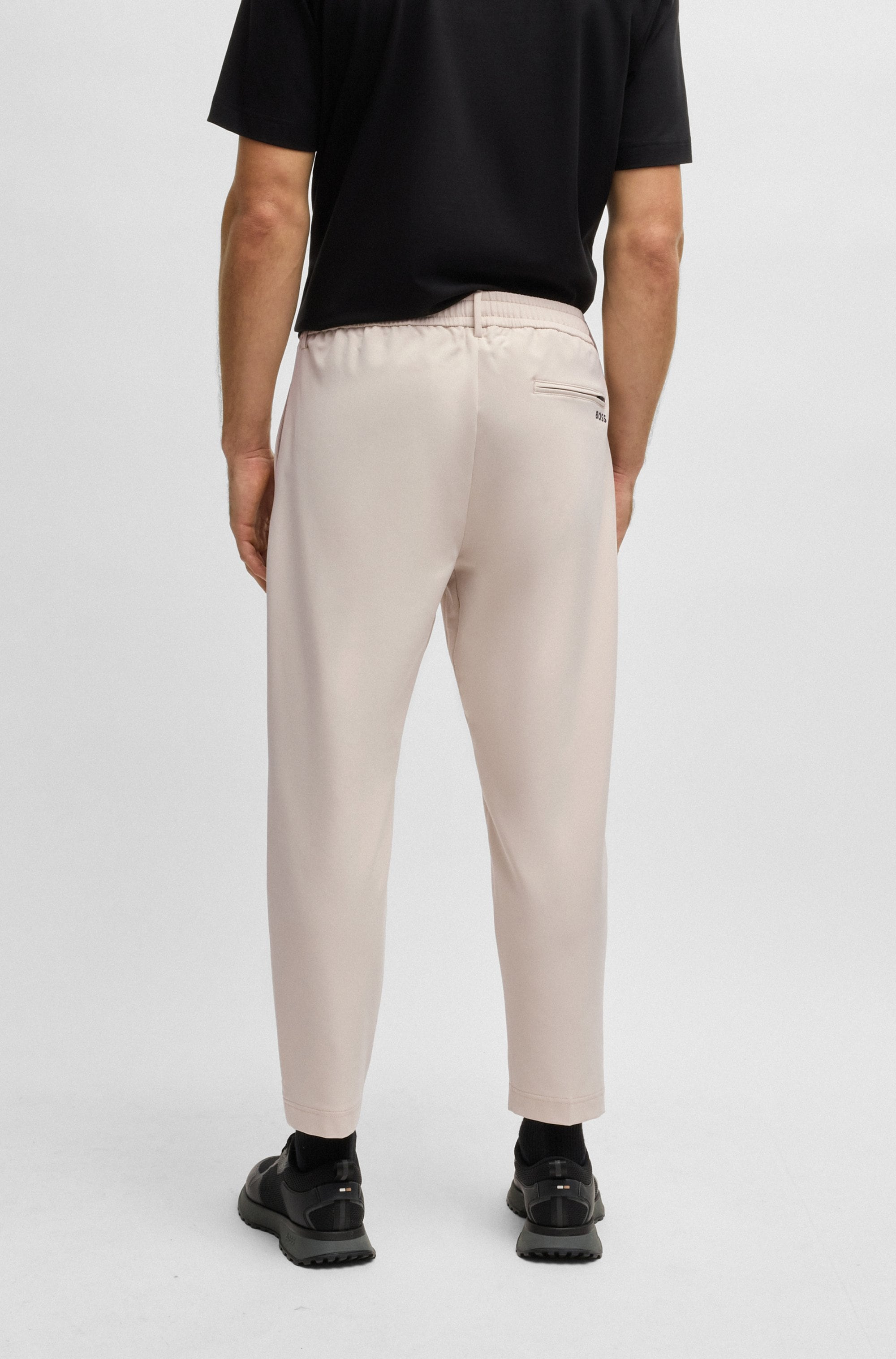 BOSS GREEN Webhose »T_Convert-Pleat«, mit Zugbund und Markenlabel
