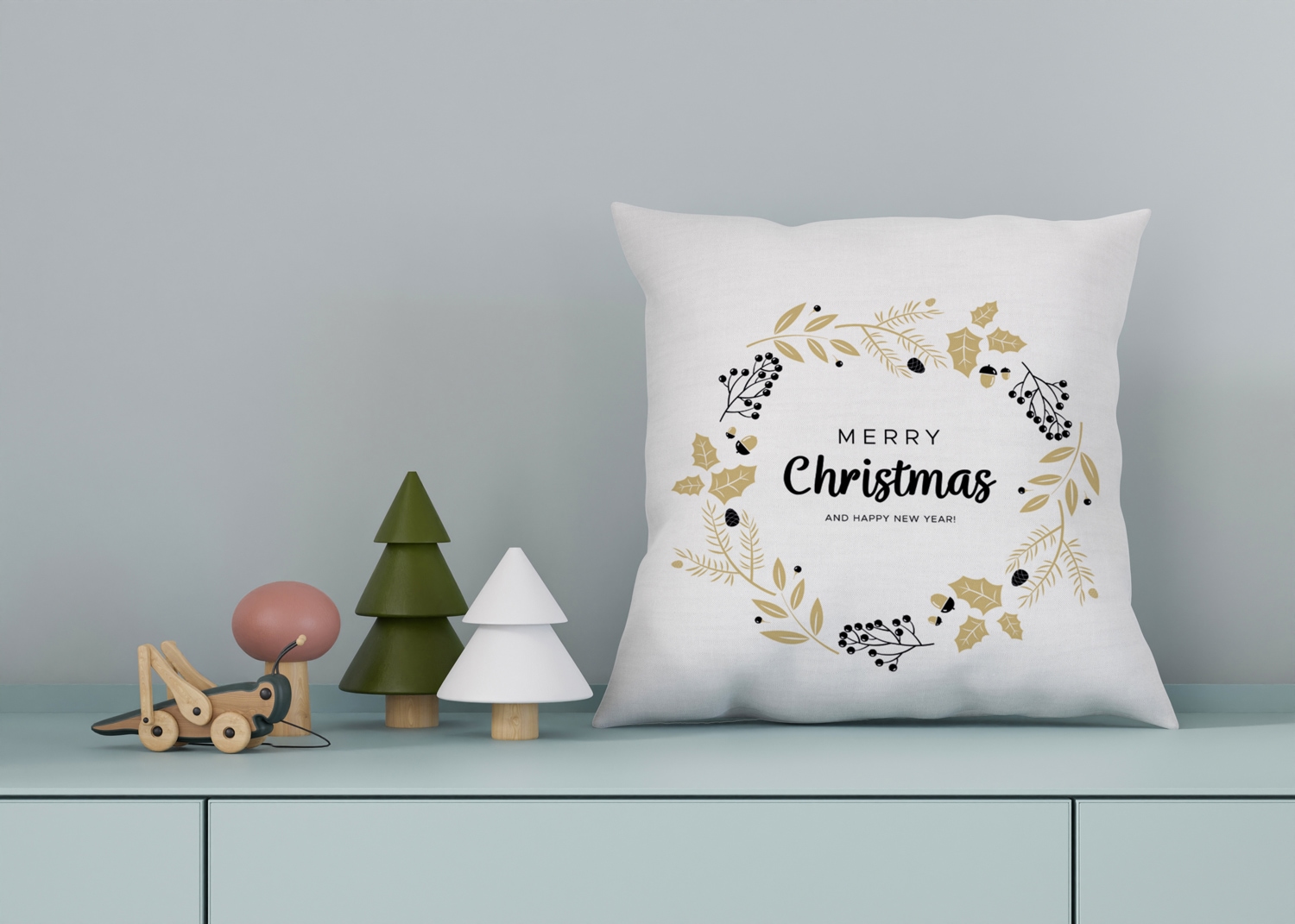 queence Dekokissen »Carolina«, Kissenhülle,Merry Christmas,Weiß,Weihnachtsmotiv,Festlich,Winterlich