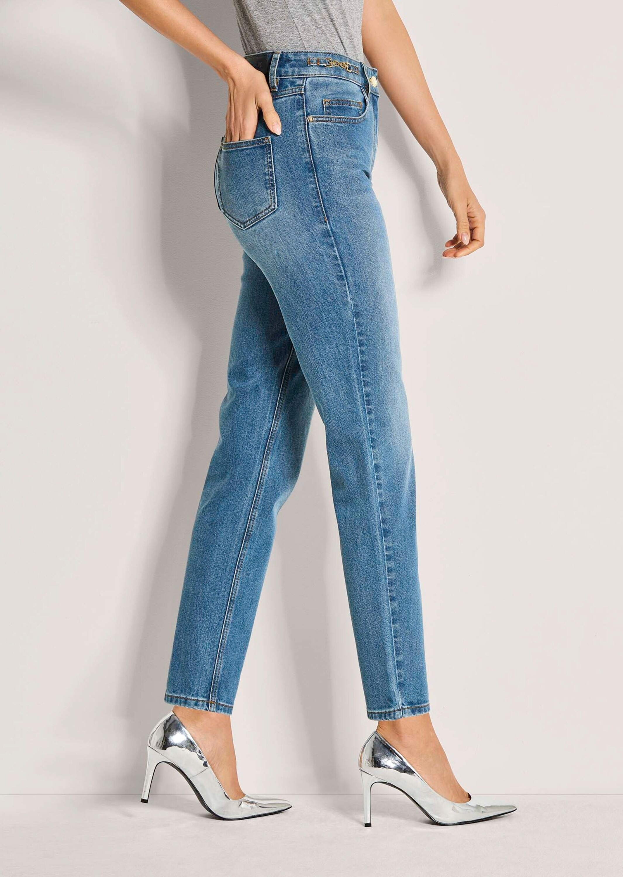MADELEINE Regular-fit-Jeans »Jeans Lange Slim Fit Stretch-Jeans«