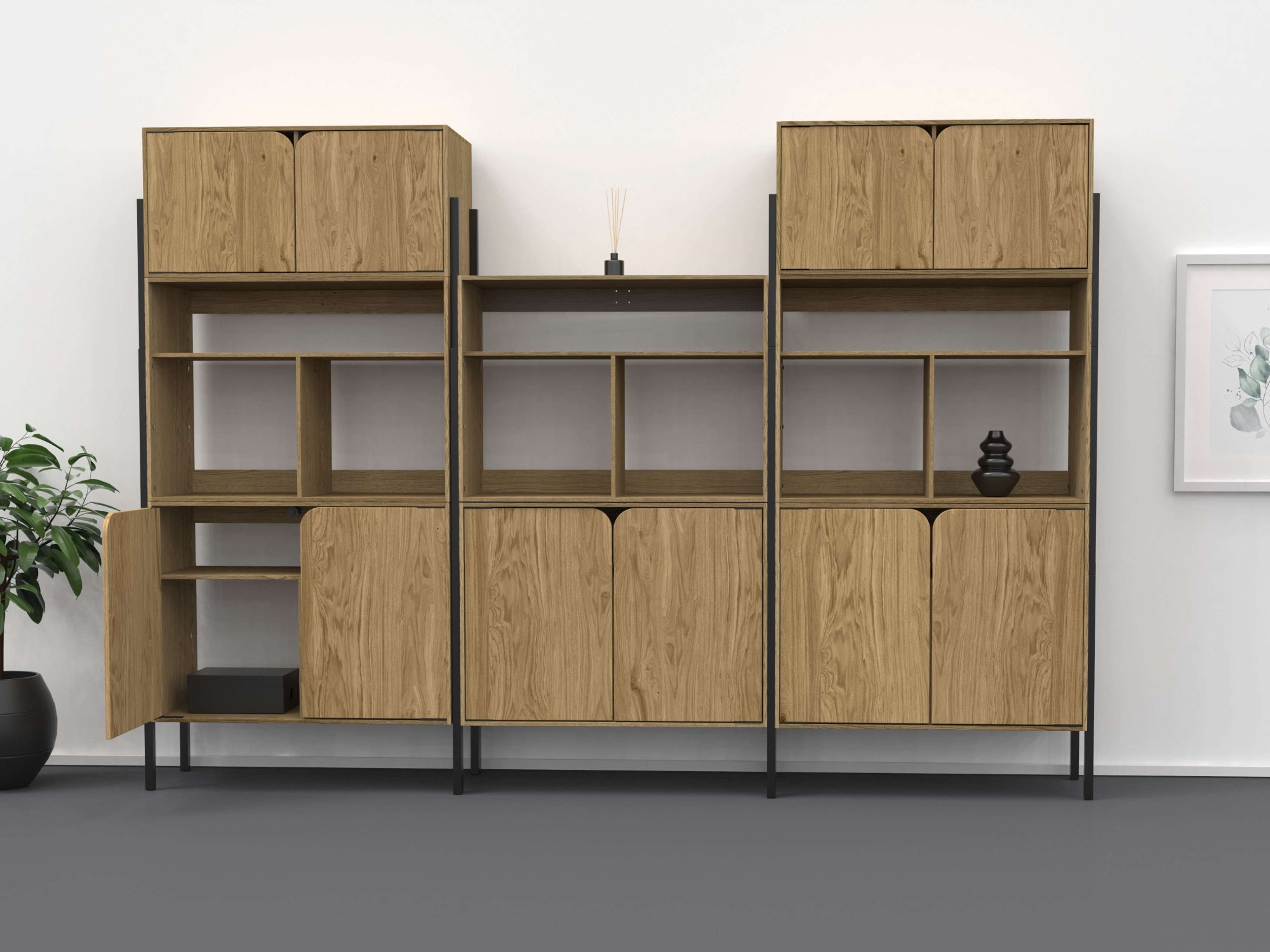 andas Sideboard »Finton«, Kommode mit 2 Türen, Korpuss aus massiver Eiche