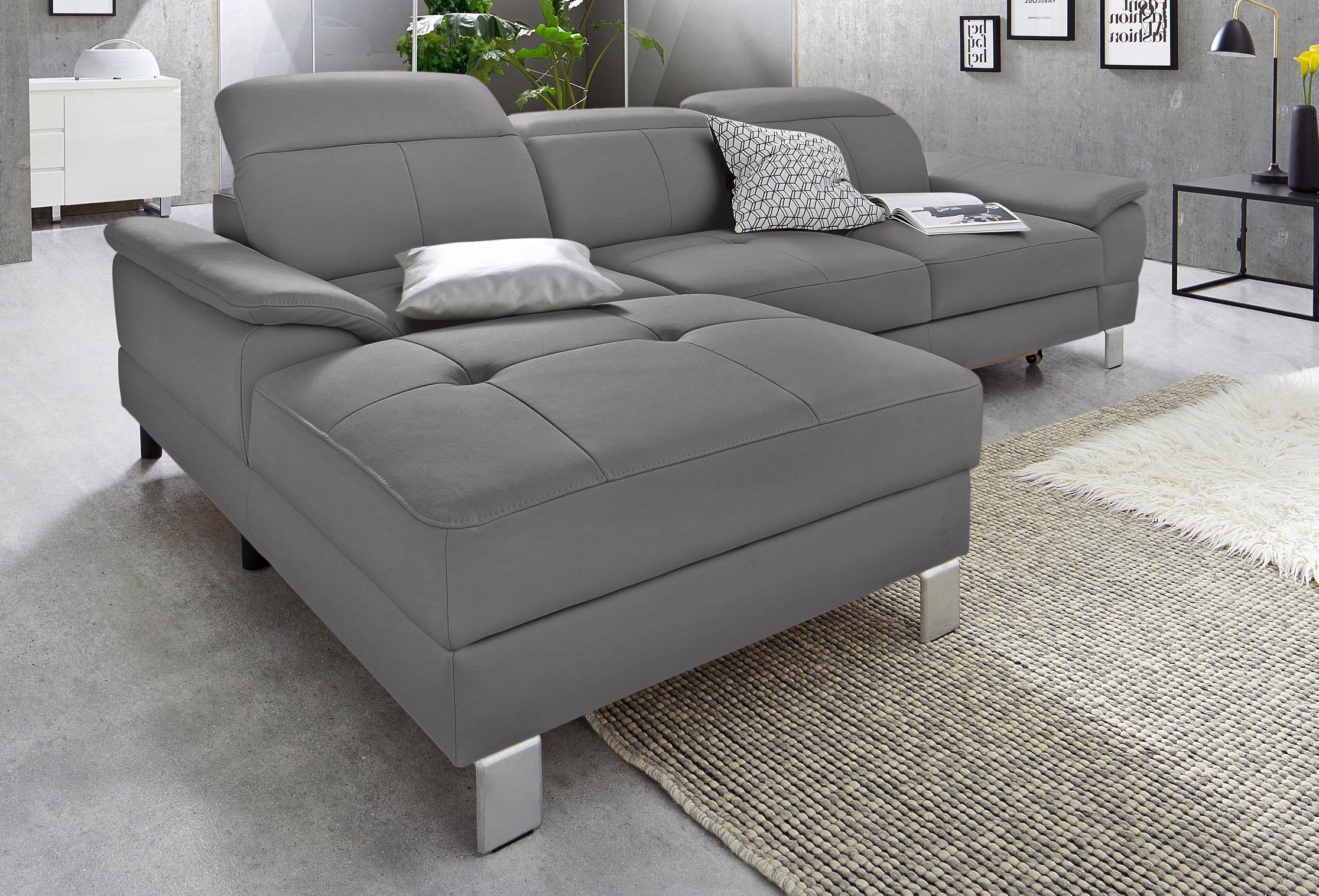 exxpo - sofa fashion Ecksofa »Mantua 2, inkl. Kopf- bzw. Rückenverstellung, bequem, L-Form«, wahlweise mit Bettfunktion und Bettkasten, tolle Verarbeitungsdetails