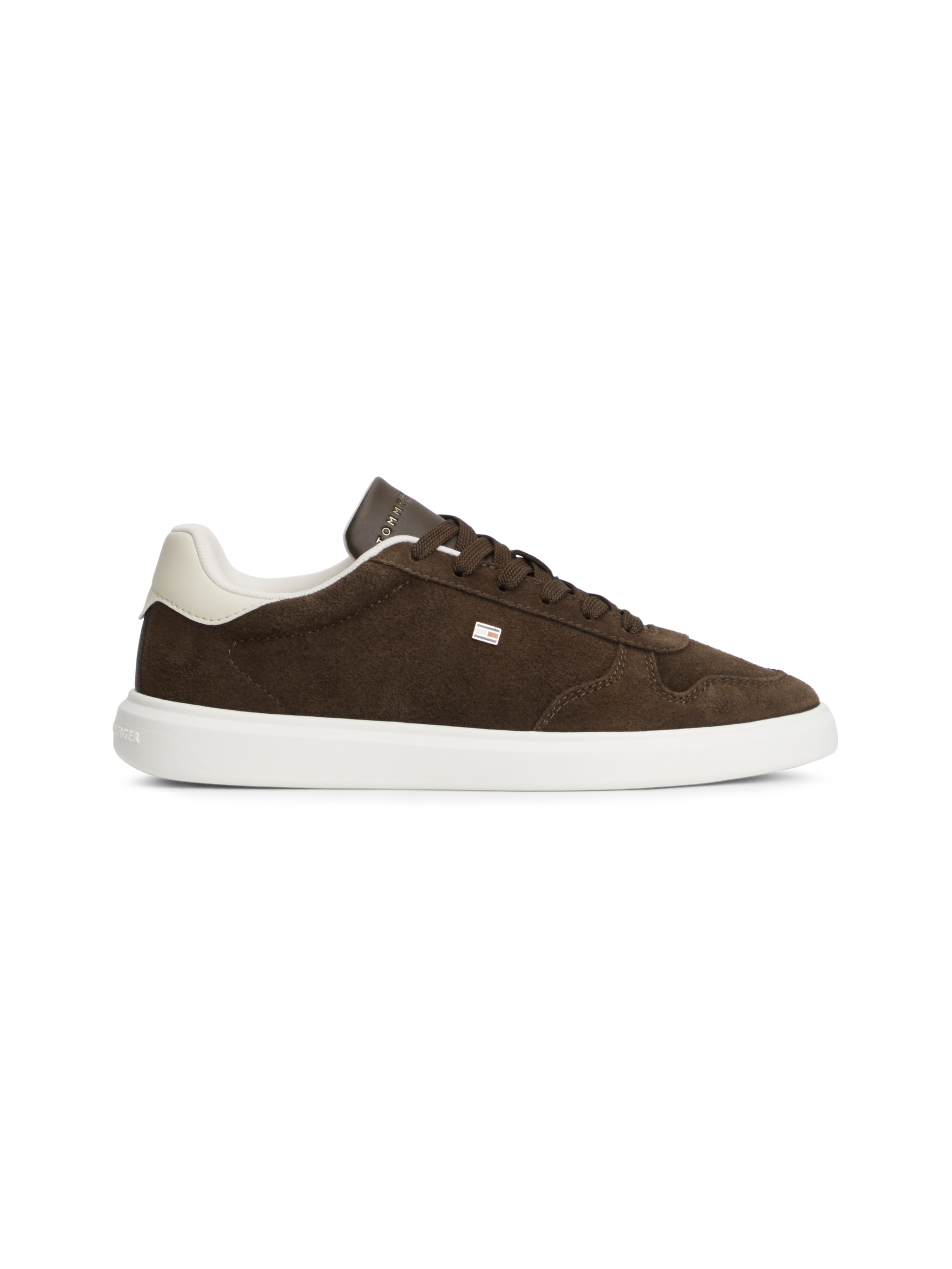 Tommy Hilfiger Plateausneaker »TH ICON COURT LIGHT SUEDE«  Freizeitschuh, Halbschuh, Schnürer mit Kontrastbesatz
