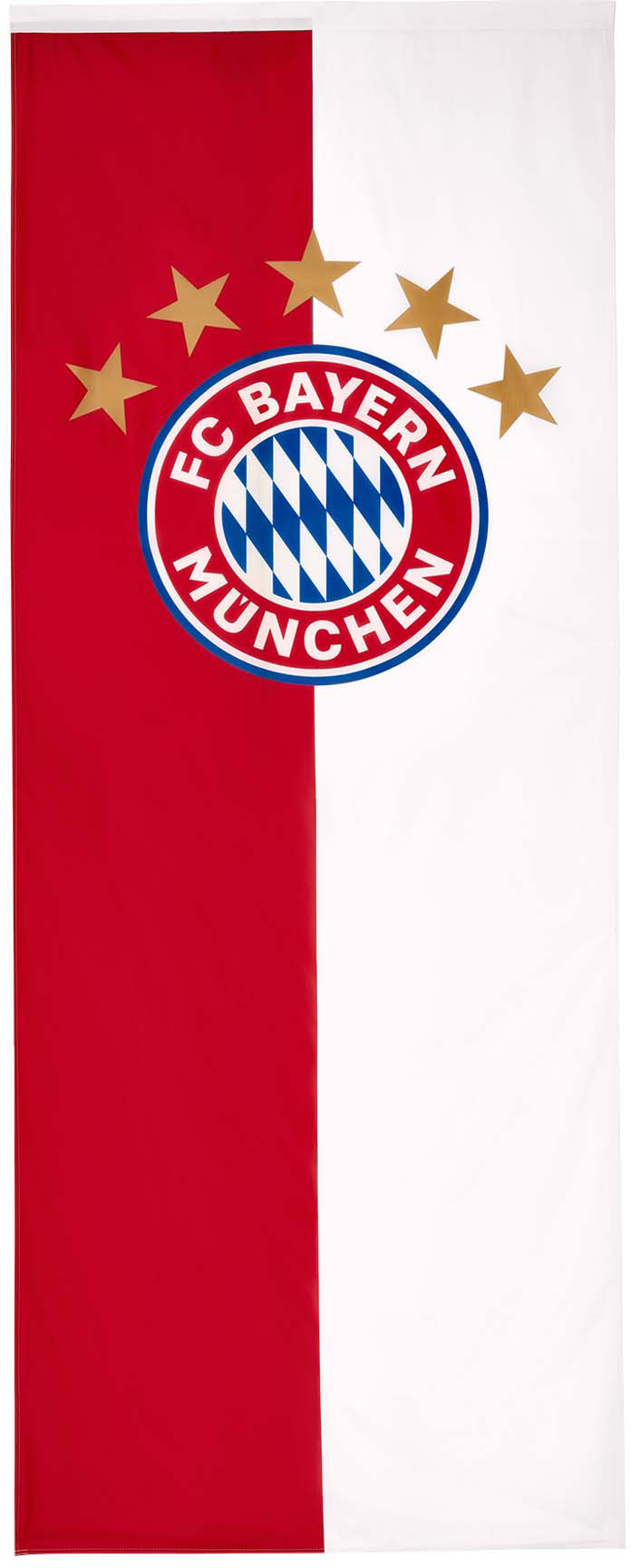 Fahne »FC Bayern München Bannerfahne mit 5 Sterne Logo, 120x300 cm«