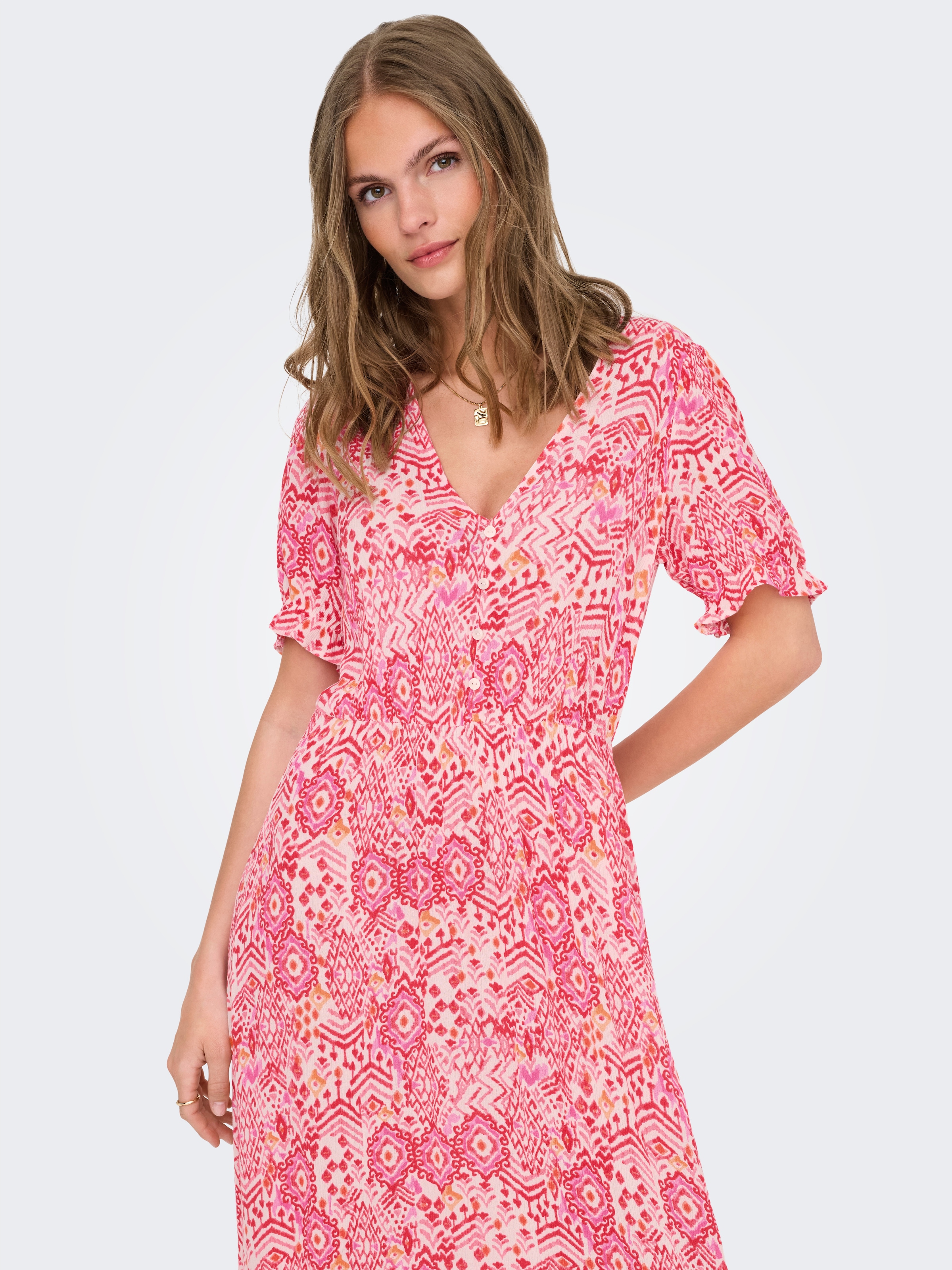 ONLY Maxikleid »ONLCHIANTI S/S LONG DRESS WVN NOOS« Viskose, regular fit