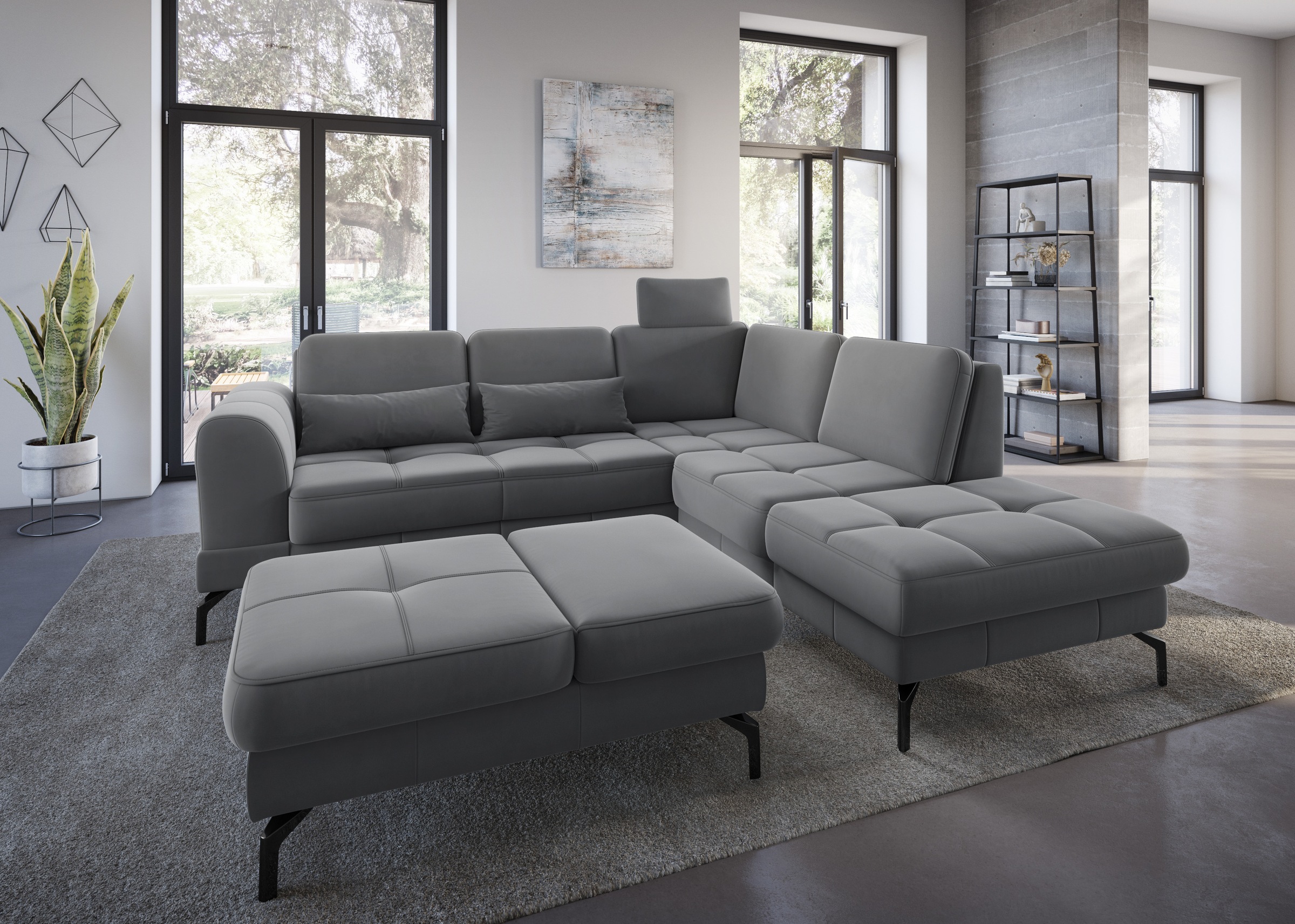sit&more Ecksofa »Bendigo L-Form« inklusive Sitztiefenverstellung, Bodenfreiheit 15 cm, in 2 Fußfarben