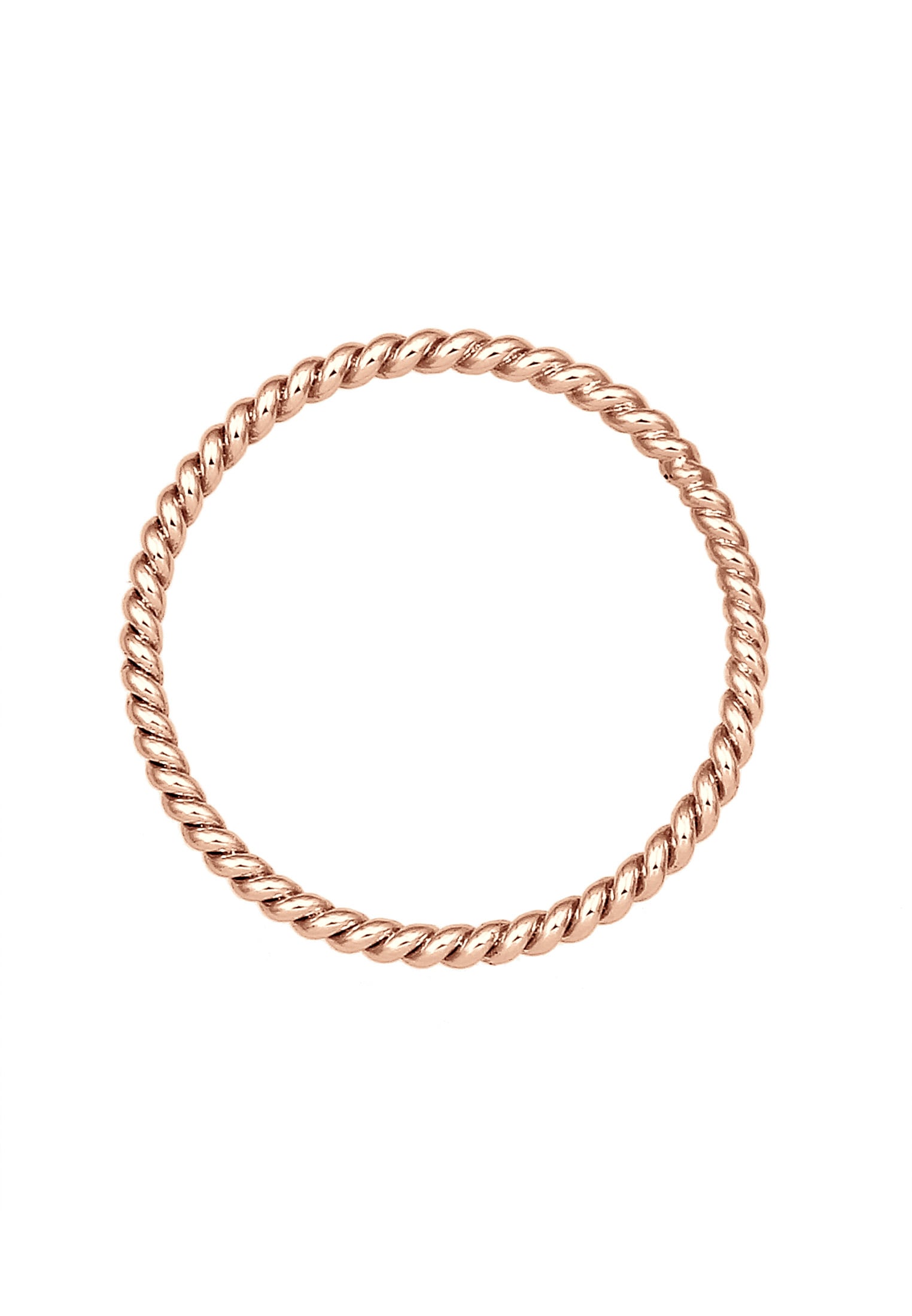 Elli Premium Silberring »Ring Bandring Gedreht Twisted 750 Rosegold«