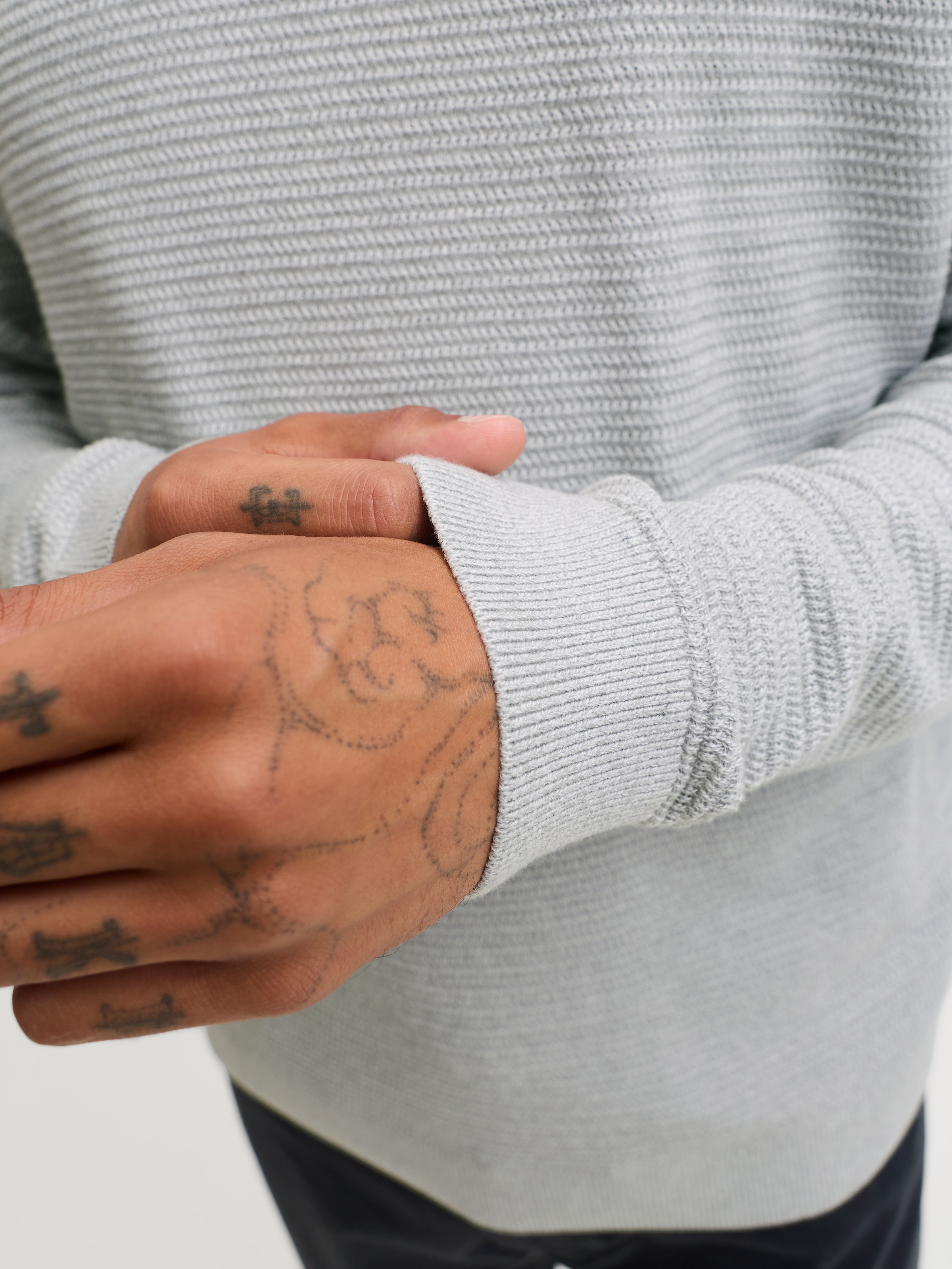 Jack & Jones Rundhalspullover »JPRBLURILEY KNIT CREW NECK LS SN« Baumwolle, regular fit