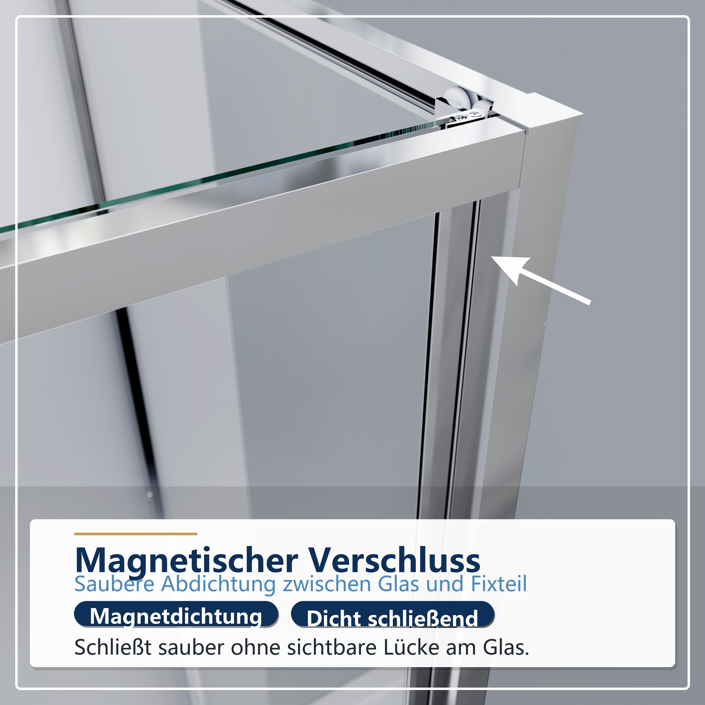welltime Eckdusche »Vinci« Schwingtür für maximal mögliche Einstiegbreite, Doppelrollensystem