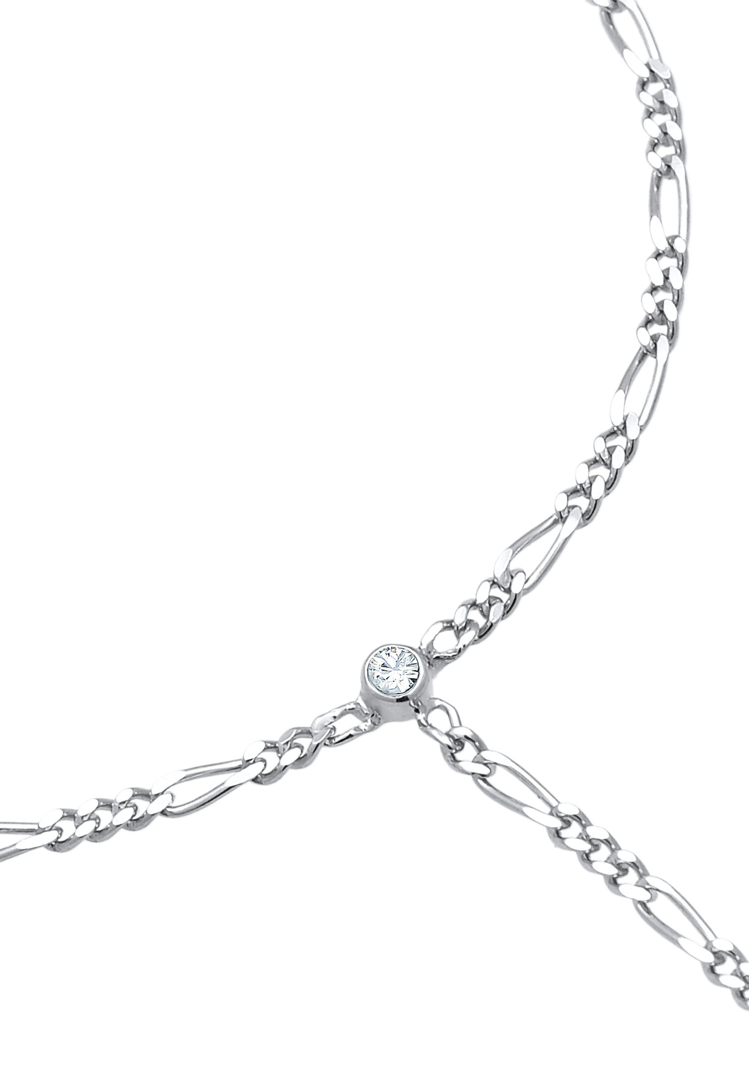 Elli Schmuckset »Armband Handchain Handkette Figaro 925 Silber«