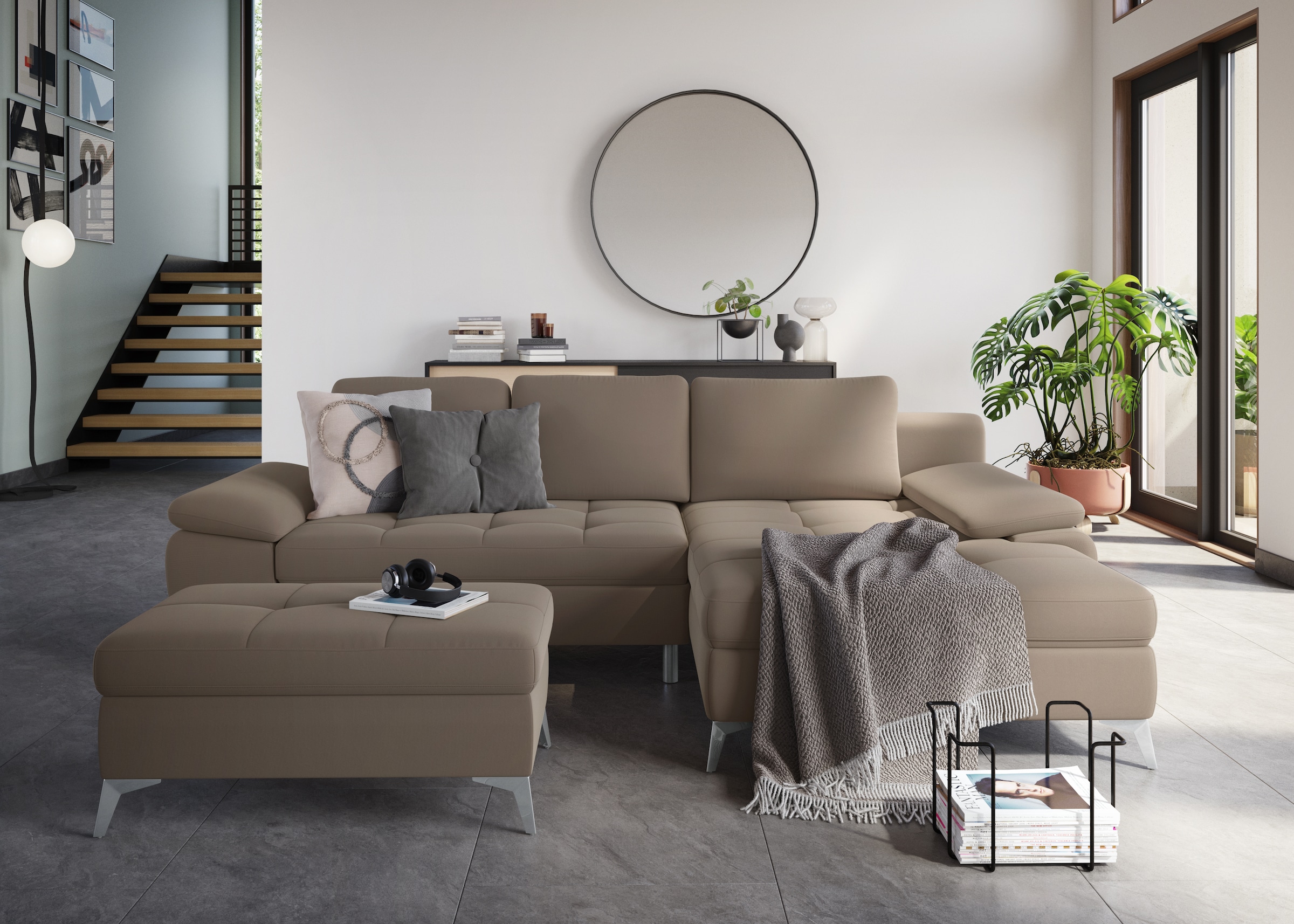 sit&more Ecksofa »Latigo L-Form«, mit Recamiere, wahlweise mit Bettfunktion und Bettkasten