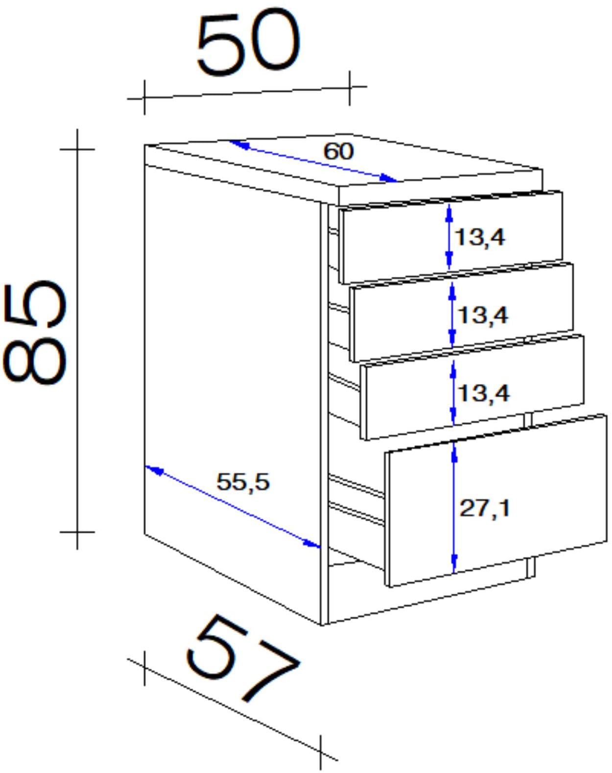 Flex-Well Unterschrank »Lund«, (B x H x T) 50 x 85 x 60 cm, individuell kombinierbar