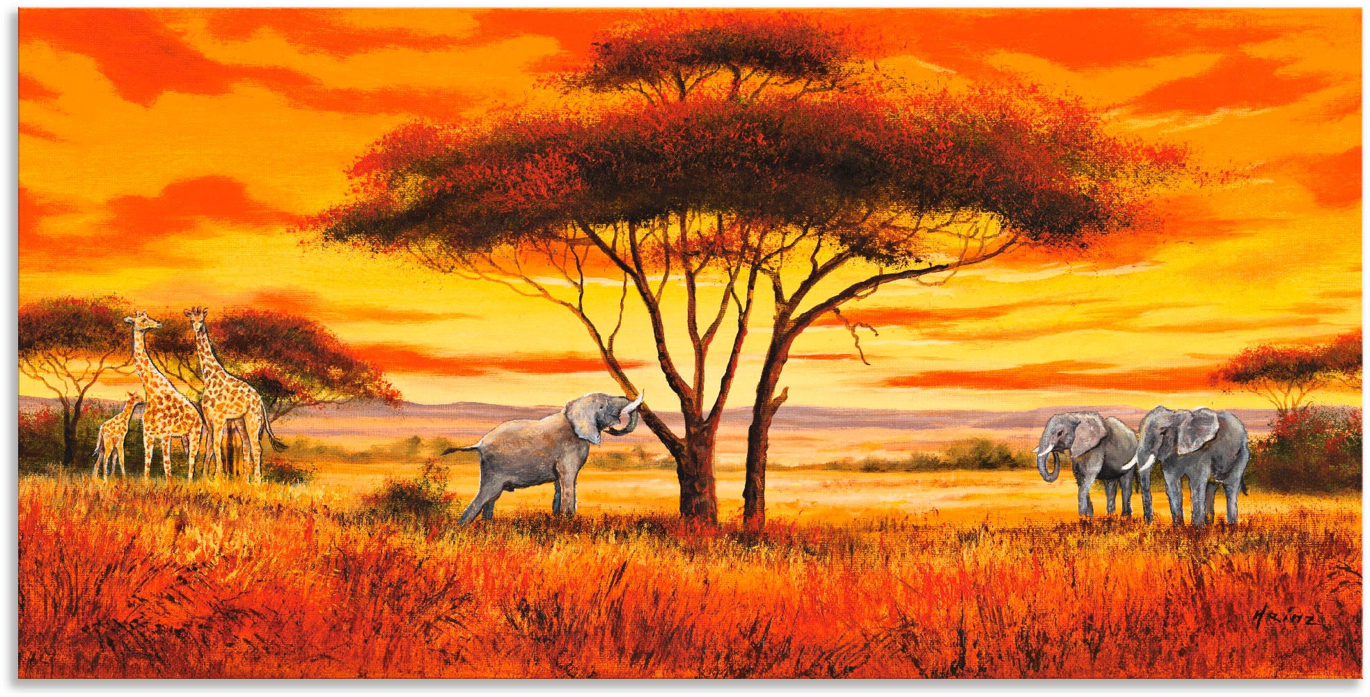 Artland Wandbild »Afrikanische Landschaft II«, Afrika, (1 St.), als Alubild, Outdoorbild, Leinwandbild, Wandaufkleber, versch. Größen