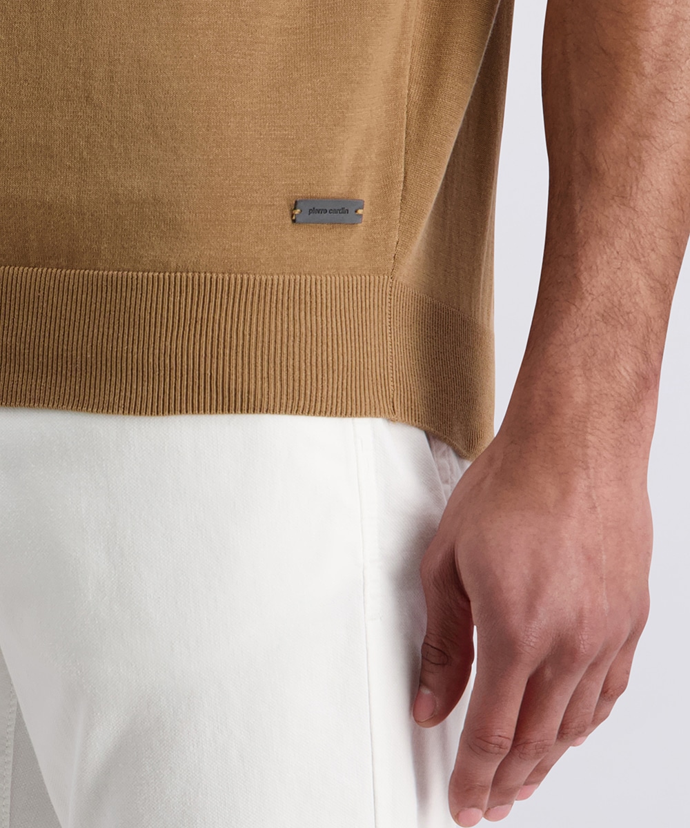 Pierre Cardin Poloshirt »Strick Polo kurzarm« mit Rippbündchen