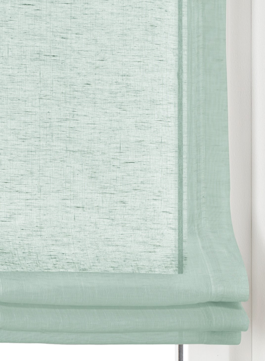 Kutti Raffrollo »Brondby« mit Hakenaufhängung ohne Bohren freihängend Leinenoptik lichtfilternd Edelstahlhaken