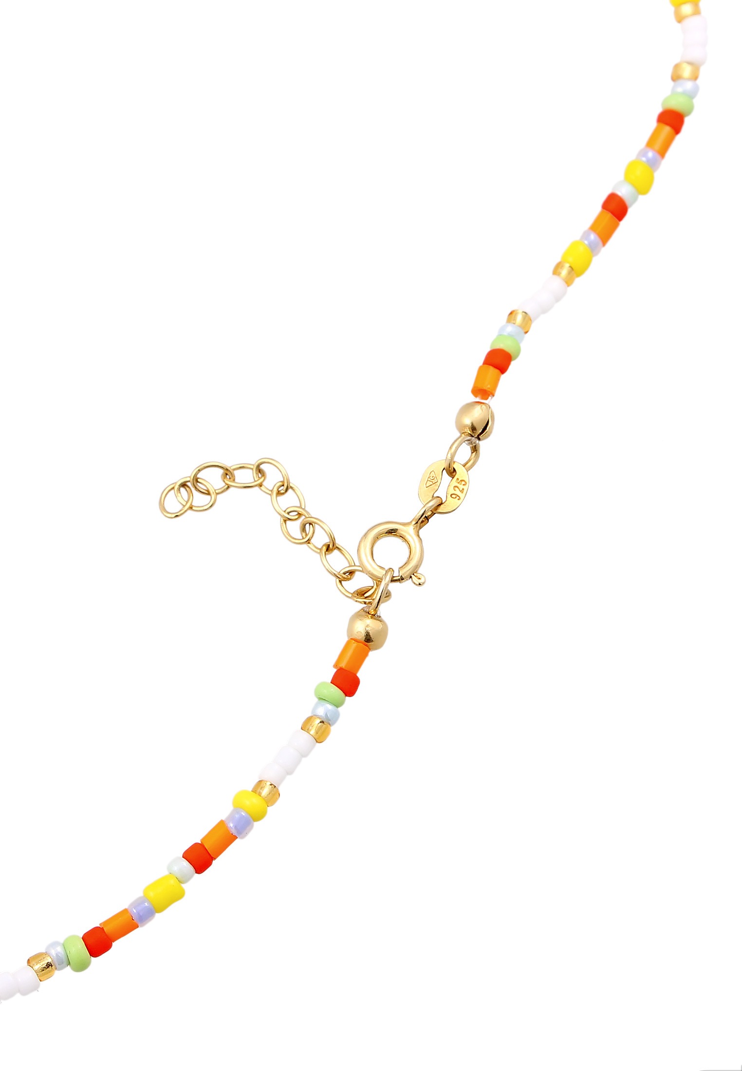 Elli Silberkette »Halskette Choker Piece Glas Beads Boho Style 925 Silber«