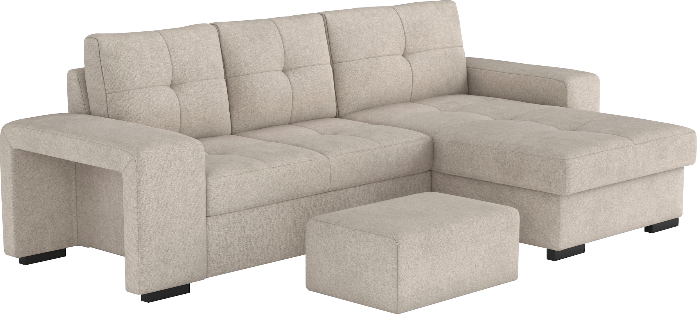 COTTA Ecksofa »Mattina L-Form«, mit Hocker, wahlweise mit Bettfunktion & Bettkasten