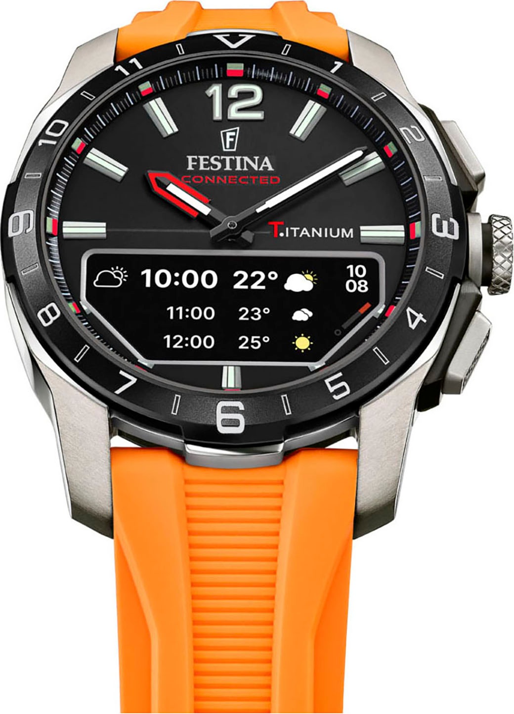 Festina Smartwatch »Connected D«, Quarzuhr, Armbanduhr, Herrenuhr, Schrittzähler, Weltzeit, Stoppfunkt.