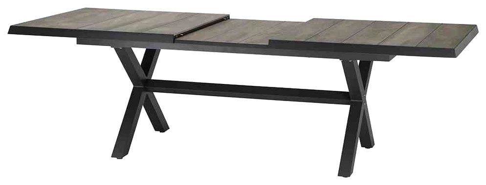 Siena Garden Garten-Essgruppe »Corido«, (5 tlg., 4 Sessel: 76x62x109 cm, Tisch Sincro: 200/260x100x77 cm), Aluminium, Keramik, verstellbar, ausziehbar, Inkl. Auflagen