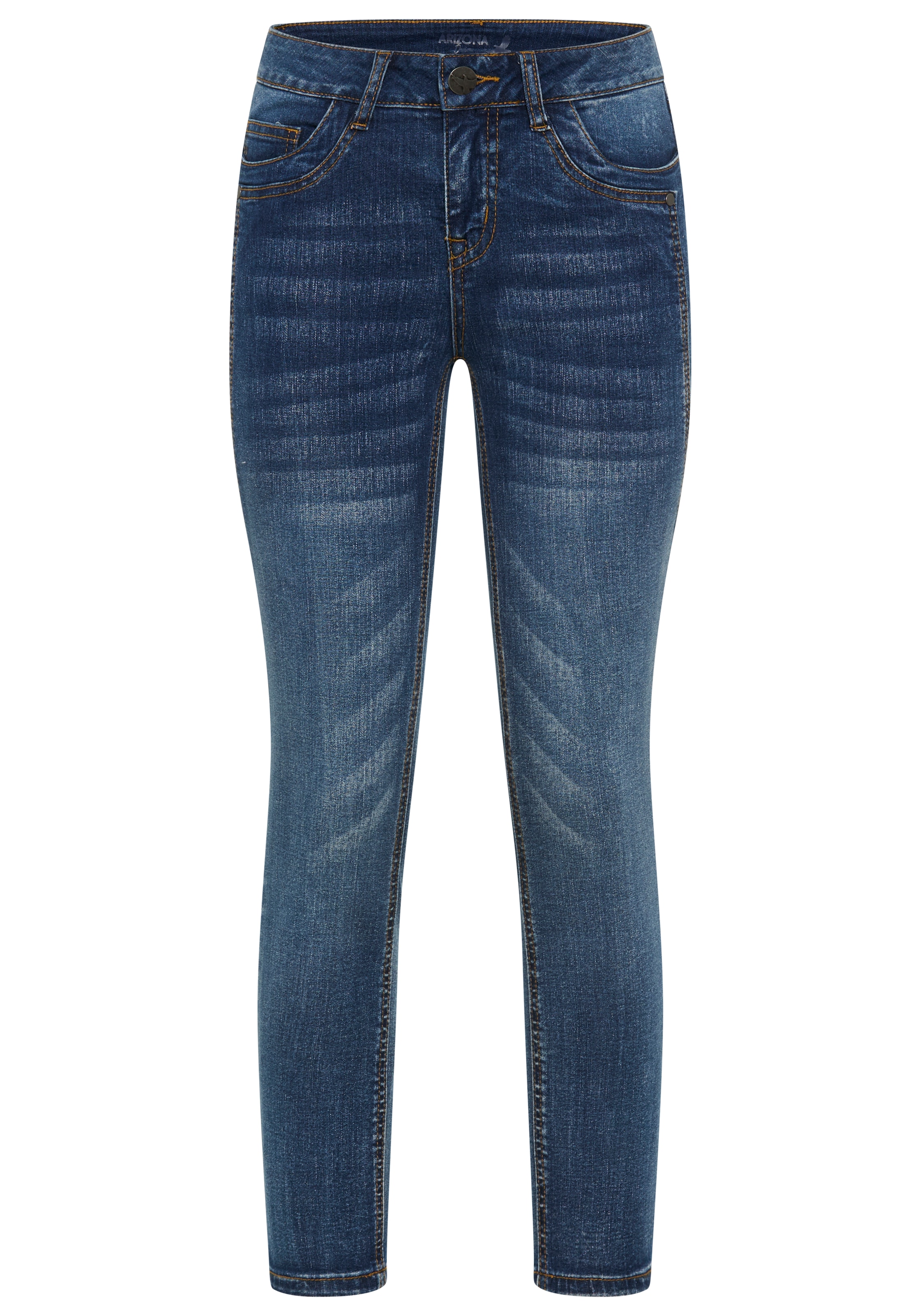 Arizona 7/8-Jeans »mit Keileinsätzen«, extra-enger Schnitt, Used-Look-Waschung, niedrige Leibhöhe