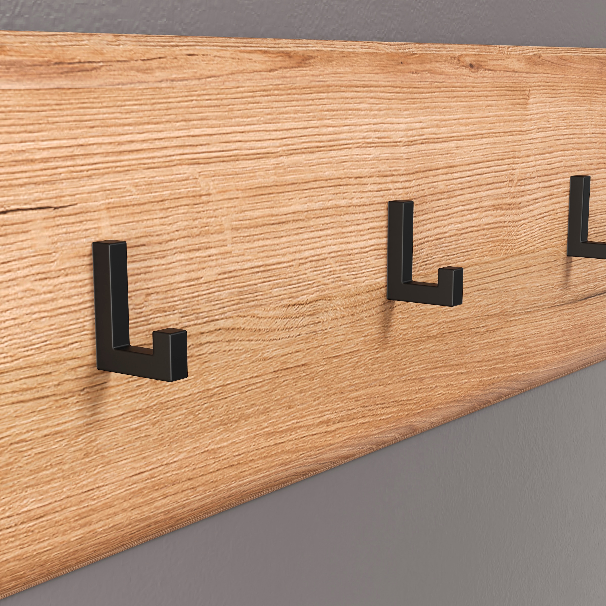 INOSIGN Wandboard »Graz«, (Packung, 1 St.), Maße (B/H/T in cm): (91/80/2) - Farbe: Weiß Hochglanz und Eiche