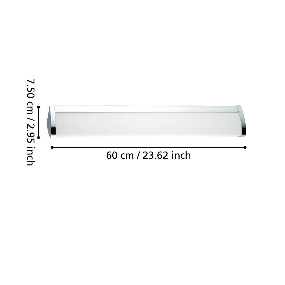 EGLO LED Wandleuchte »GITA 2 Wandlampe, Chrom, weiß, IP44, Spiegelleuchte, Badezimmerlampe«, 1 flammig, Leuchtmittel LED-Board | LED fest integriert, Feuchtraumleuchte, Badezimmer, elegant, minimalitisch, 60x7,5x7,5cm