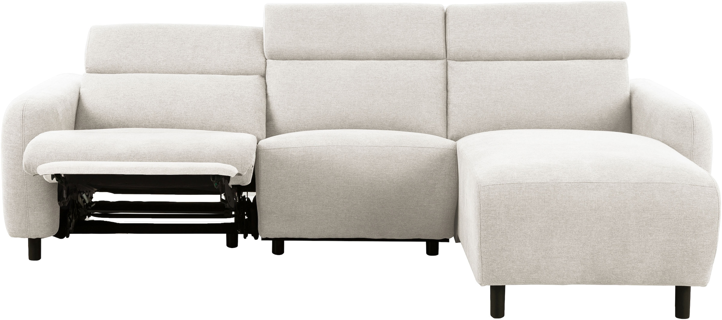 OTTO home Ecksofa »SKAANE Struktur, L-Form, 274 cm, manuelle/elektrische Relaxfunktion,« 274 cm, mit Kopfteilverstellung und man. oder elektr. Relaxfunktion
