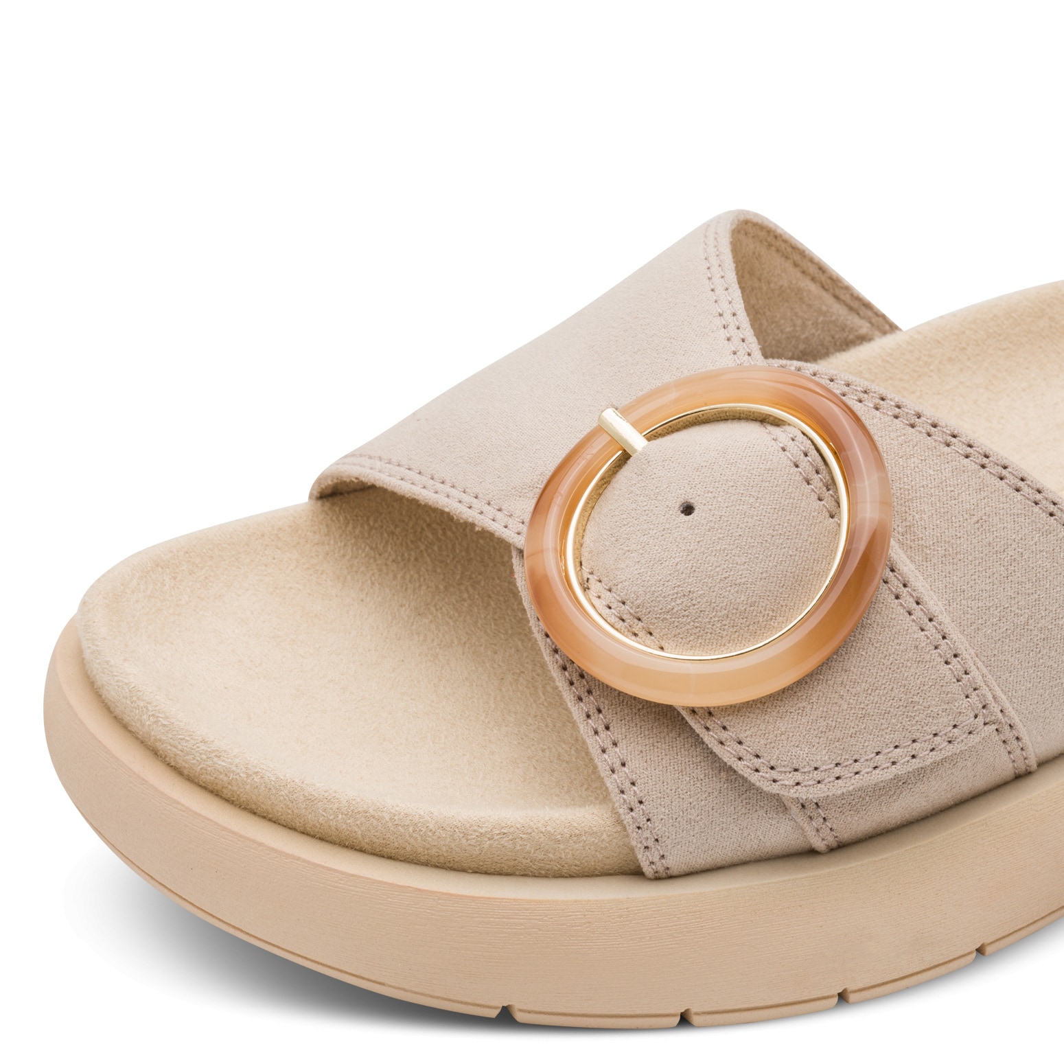 MARCO TOZZI Pantolette  Keilabsatz, Schlupfschuh mit seitlichem Stretcheinsatz