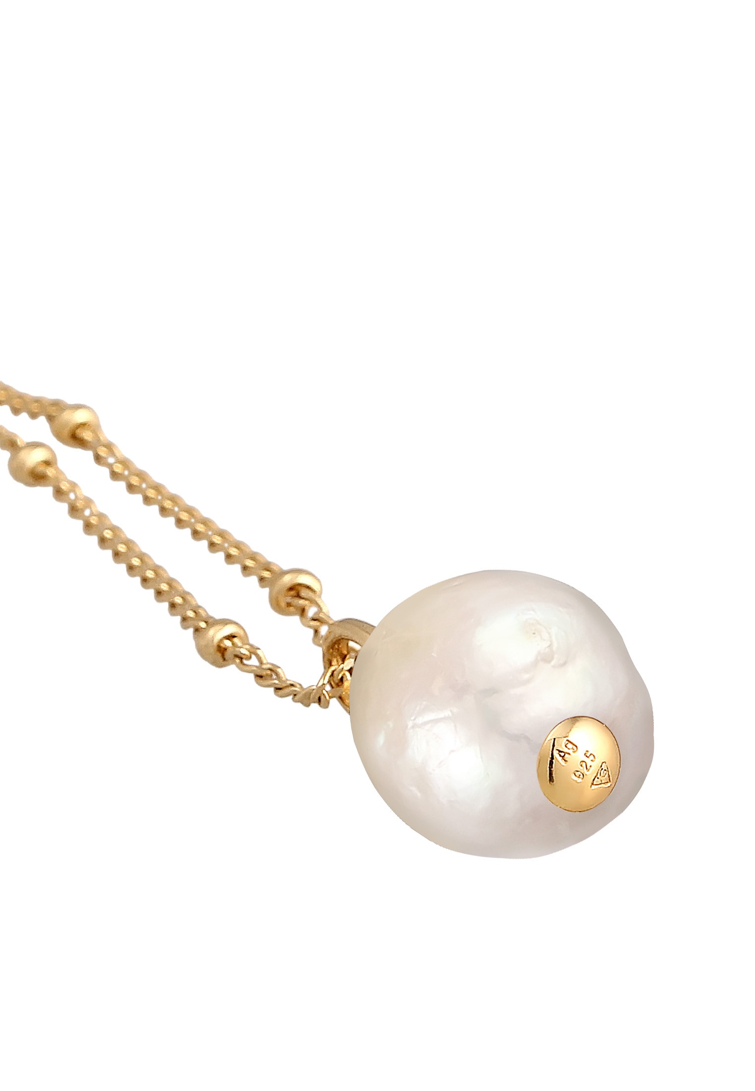 Elli Premium Lange Kette »Halskette Süßwasserzuchtperle Kugelkette 925 Silber«