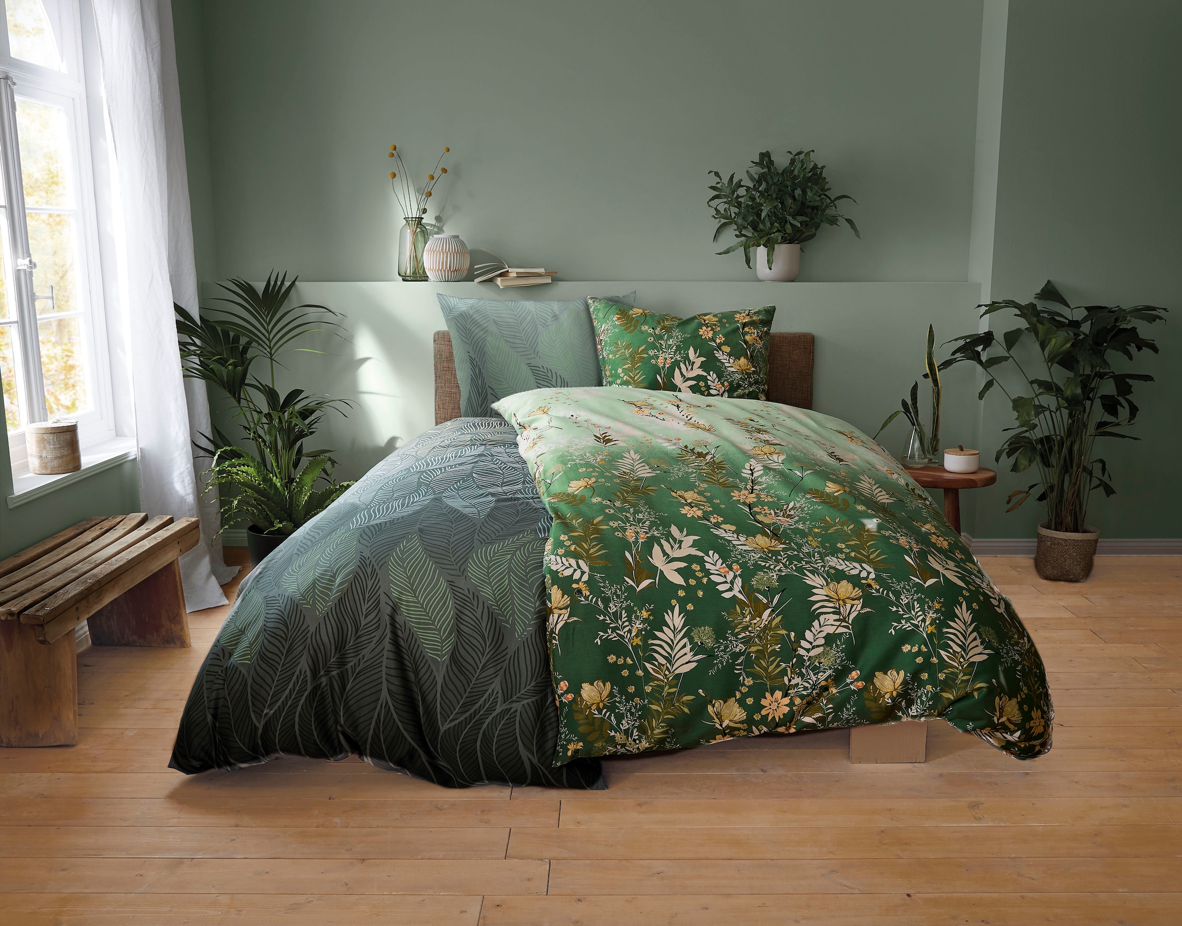 Kleine Wolke Bettwäsche »Jamiro« 2 Stk. tlg. mit Blättern