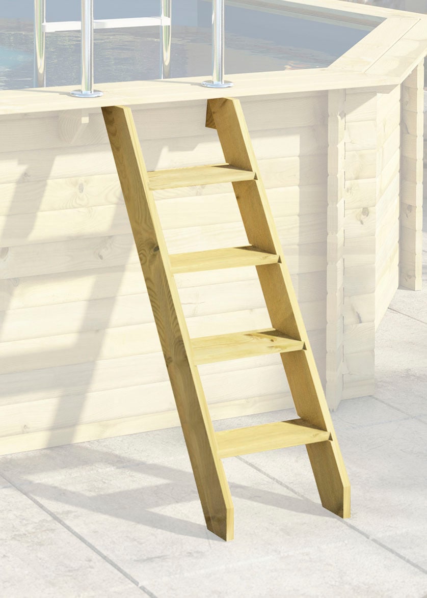 Karibu Rechteckpool »Holzpool Roma BxLxH: 353x400x124 cm« 44 mm kesseldruckimprägniertes Fichtenholz