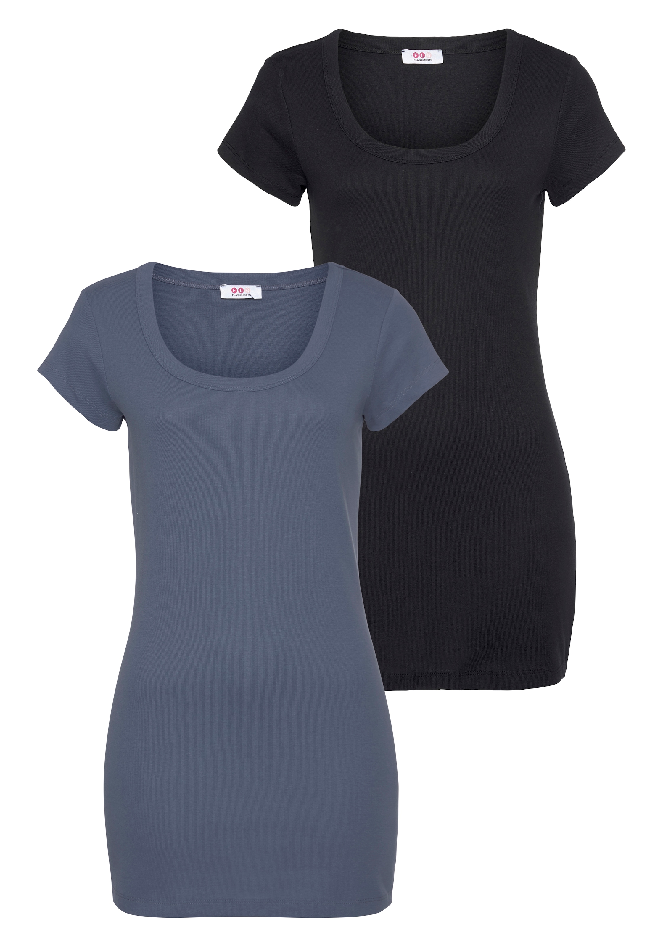 OTTO 2er-Pack), Online Longform T-Shirt, (Packung, kaufen im Shop in Flashlights