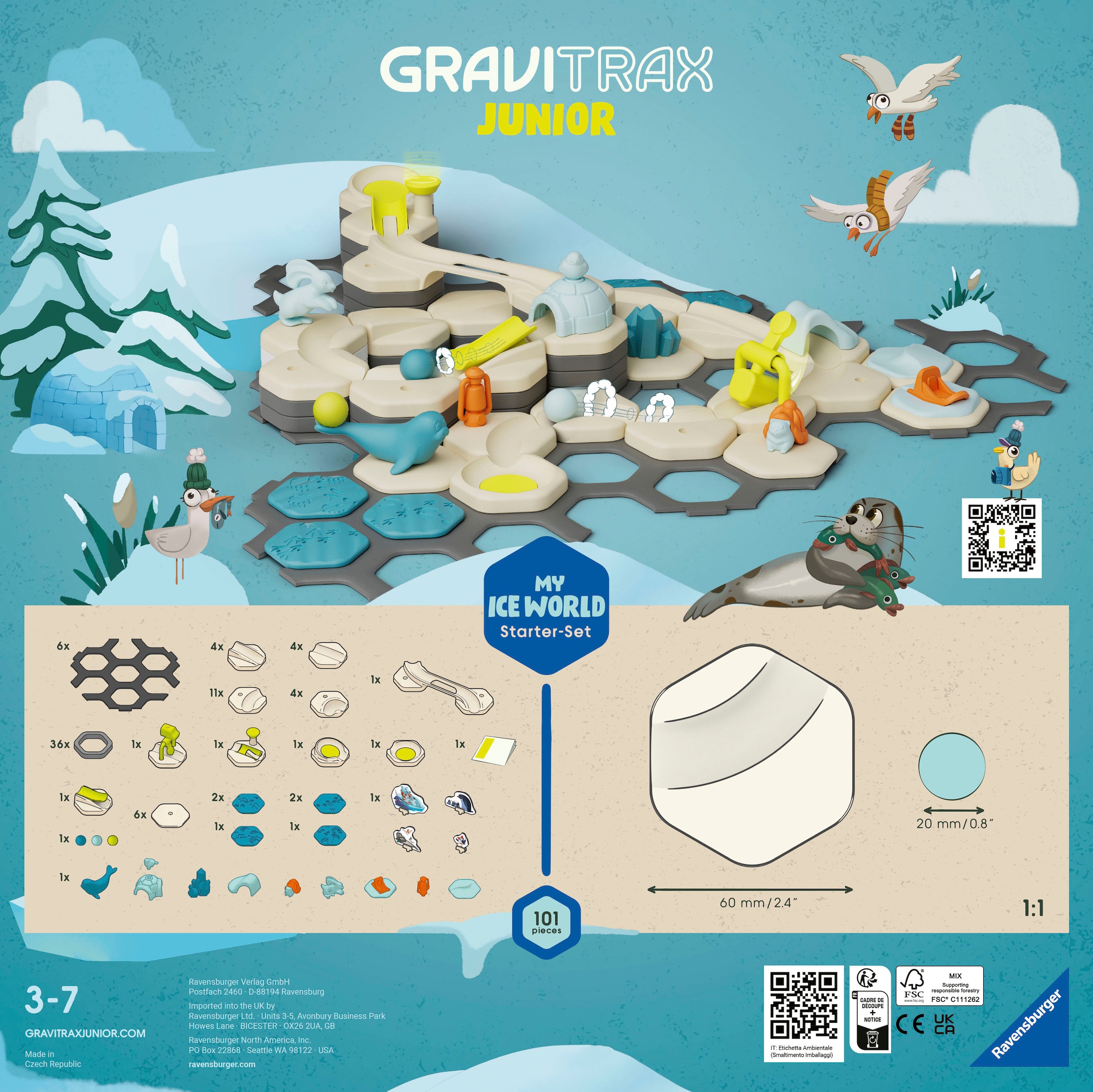 Ravensburger Kugelbahn-Bausatz »GraviTrax Junior Starter-Set L Ice«, Made in Europe