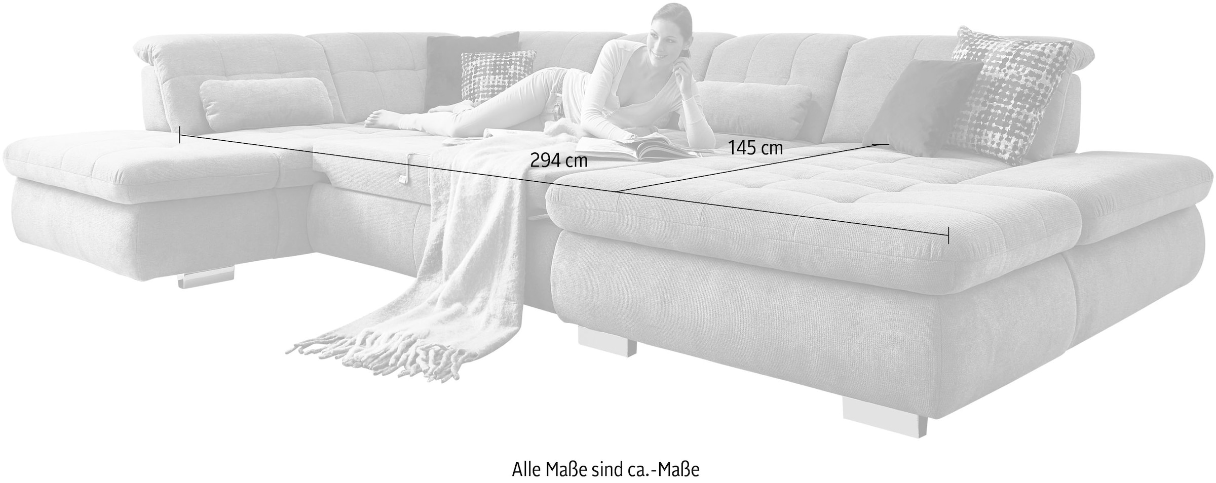 Die PlanBar Wohnlandschaft »MP-IN17004 U-Form«, wahlweise mit Funktionen, Kaltschaum-Polsterung
